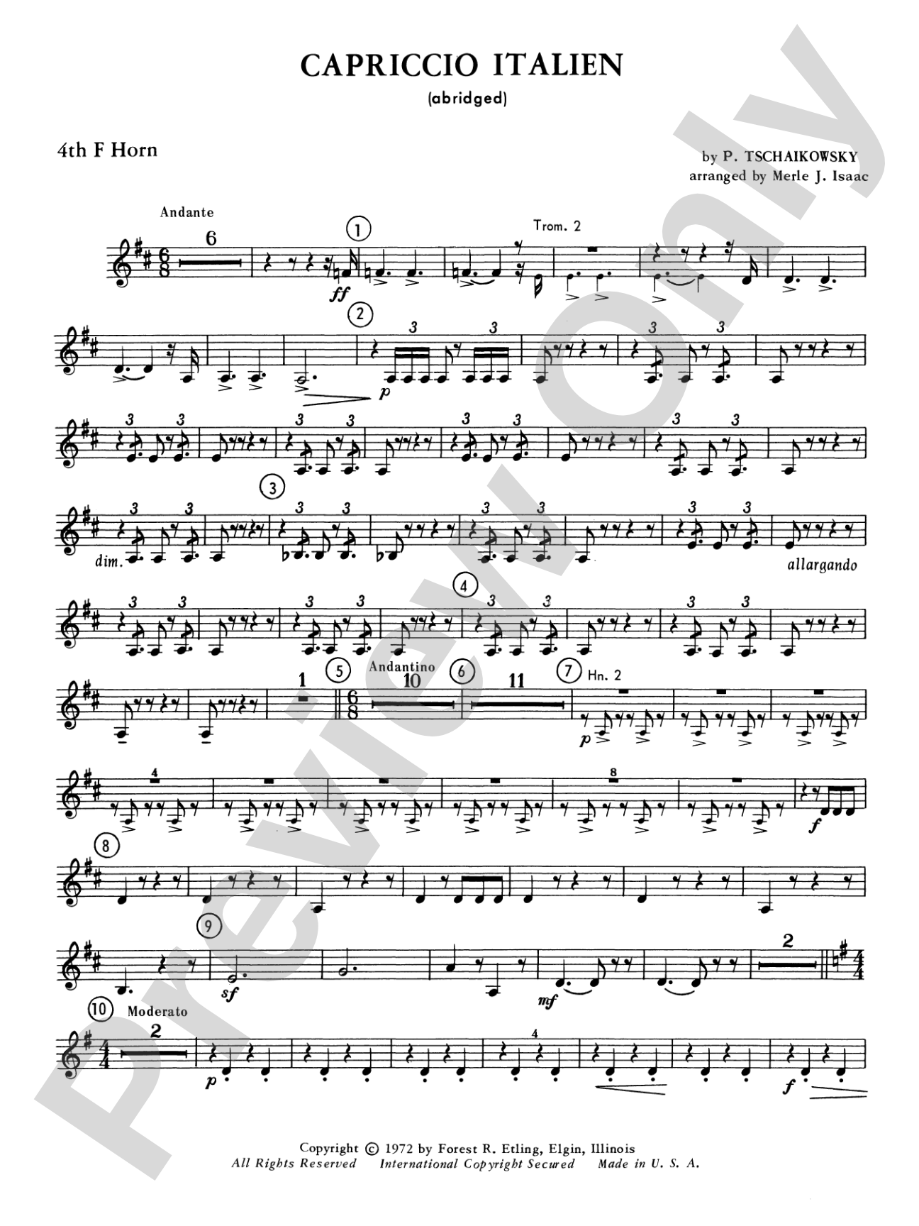 Capriccio Italienne: 4th F Horn