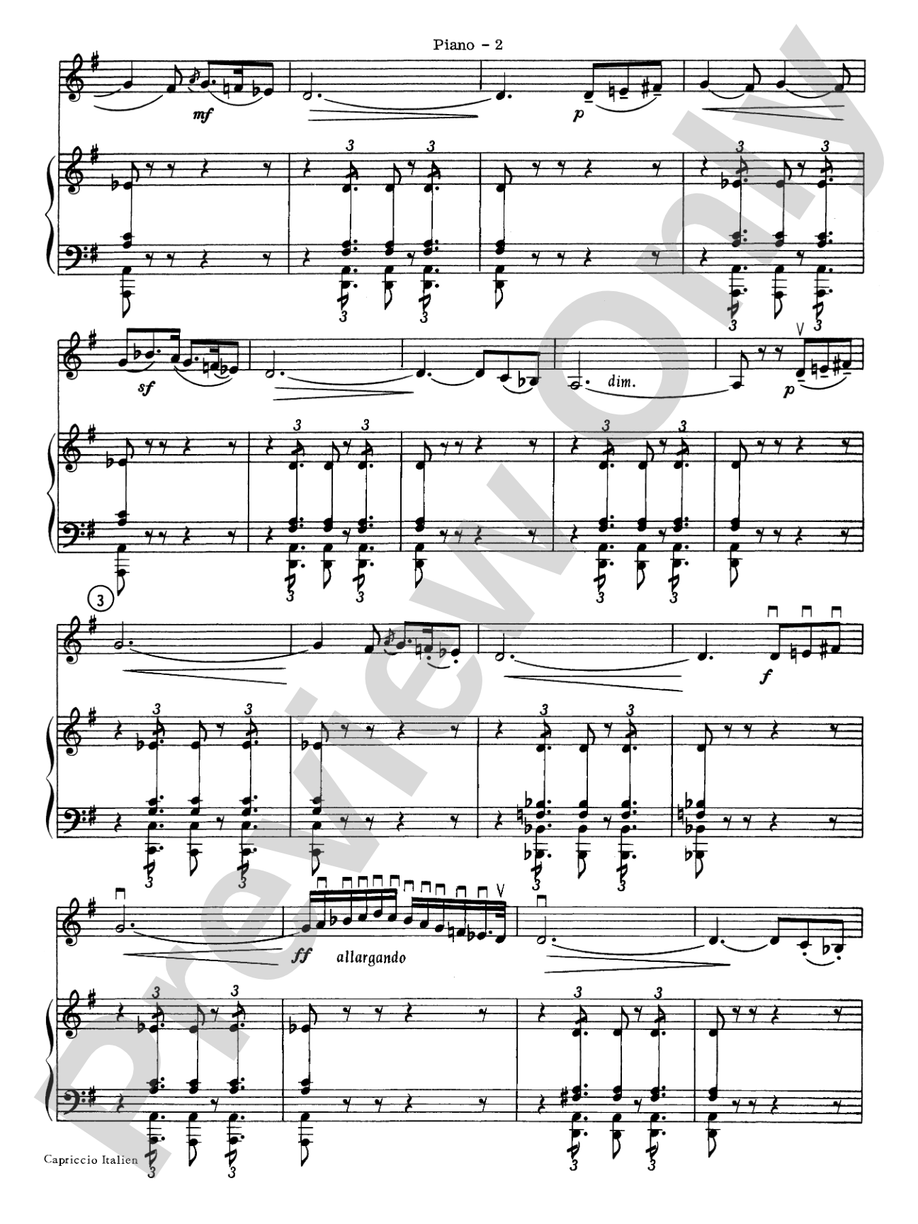 Capriccio Italienne: Piano Accompaniment