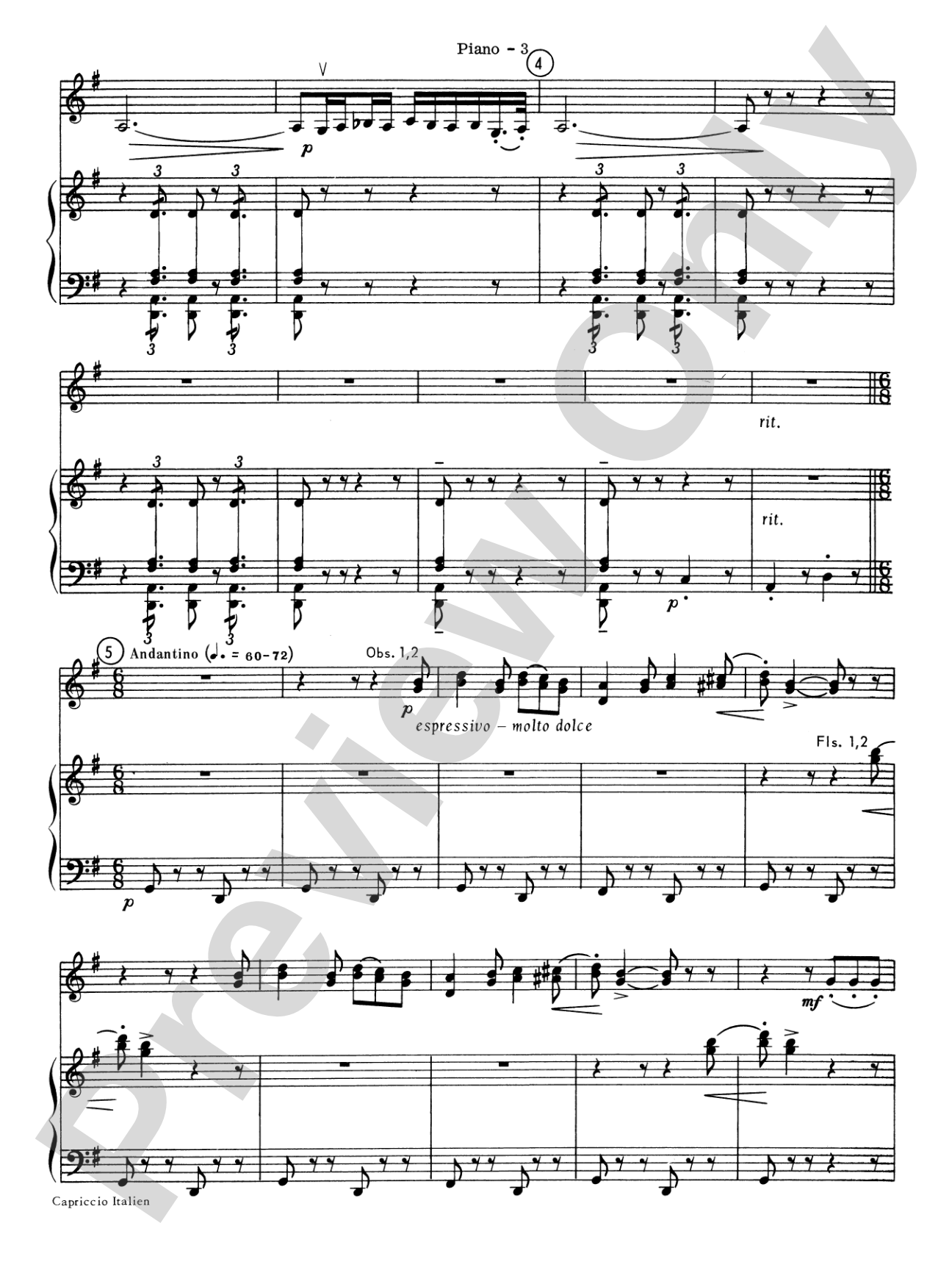 Capriccio Italienne: Piano Accompaniment
