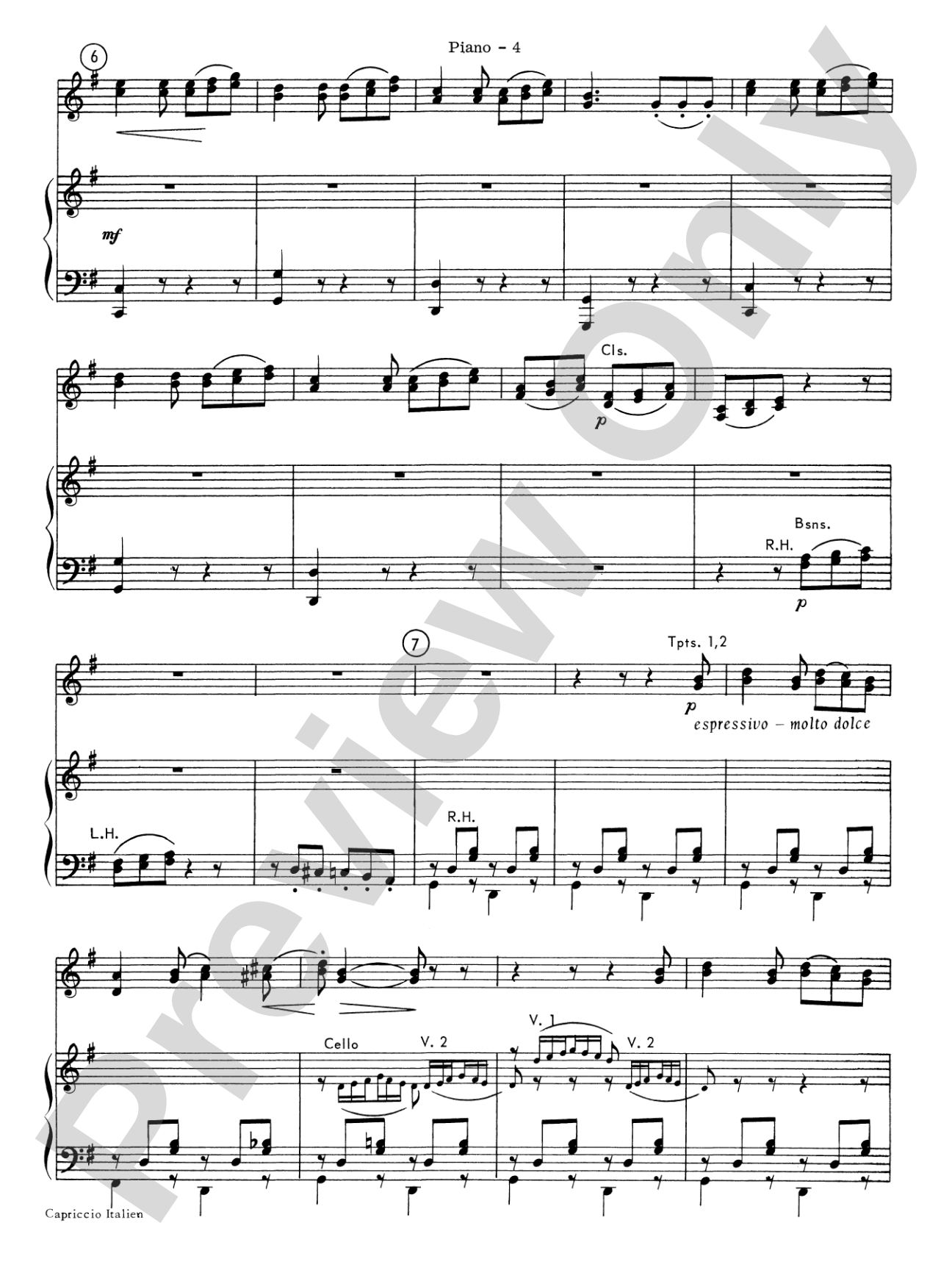 Capriccio Italienne: Piano Accompaniment