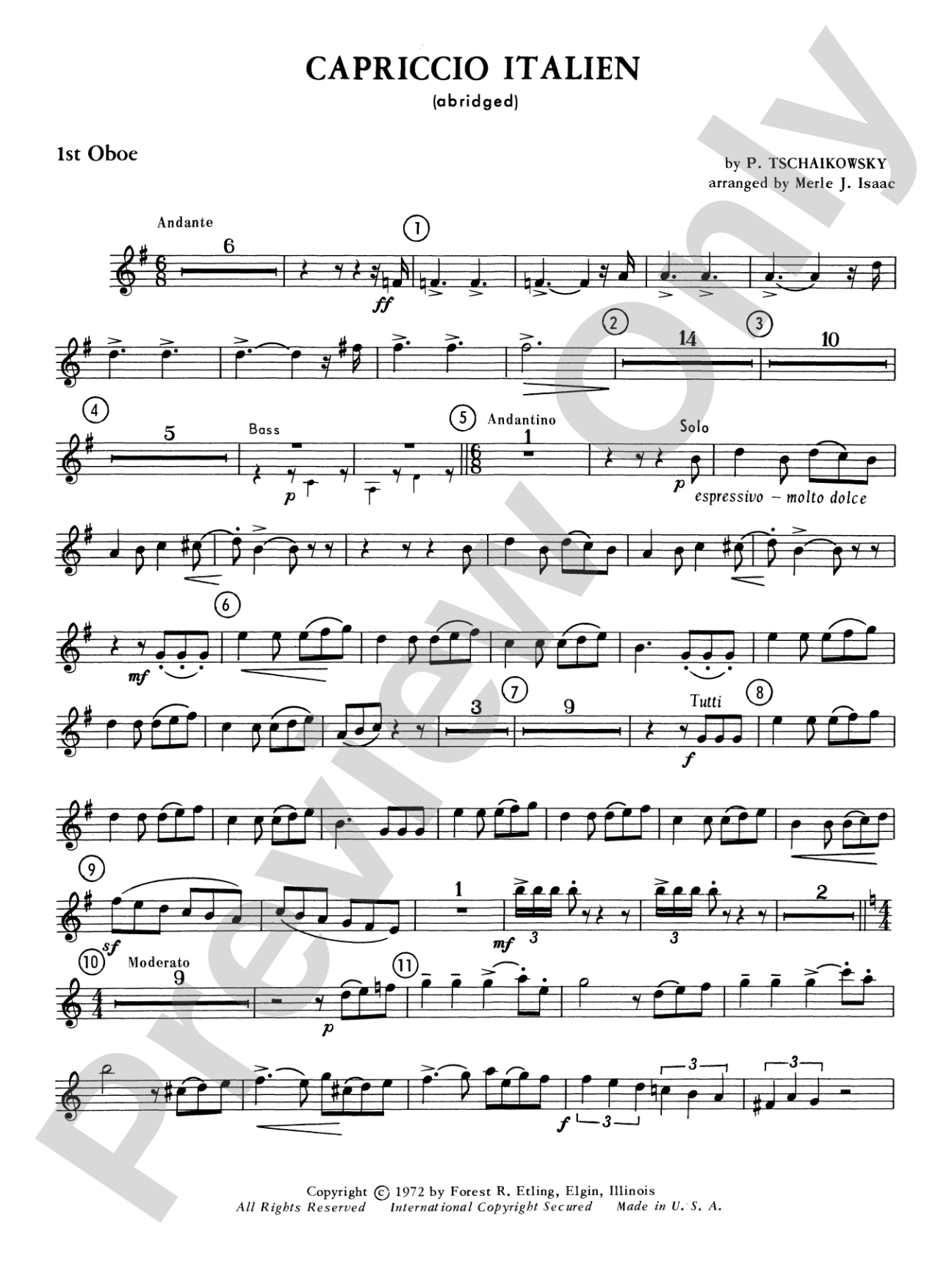 Capriccio Italienne: Oboe