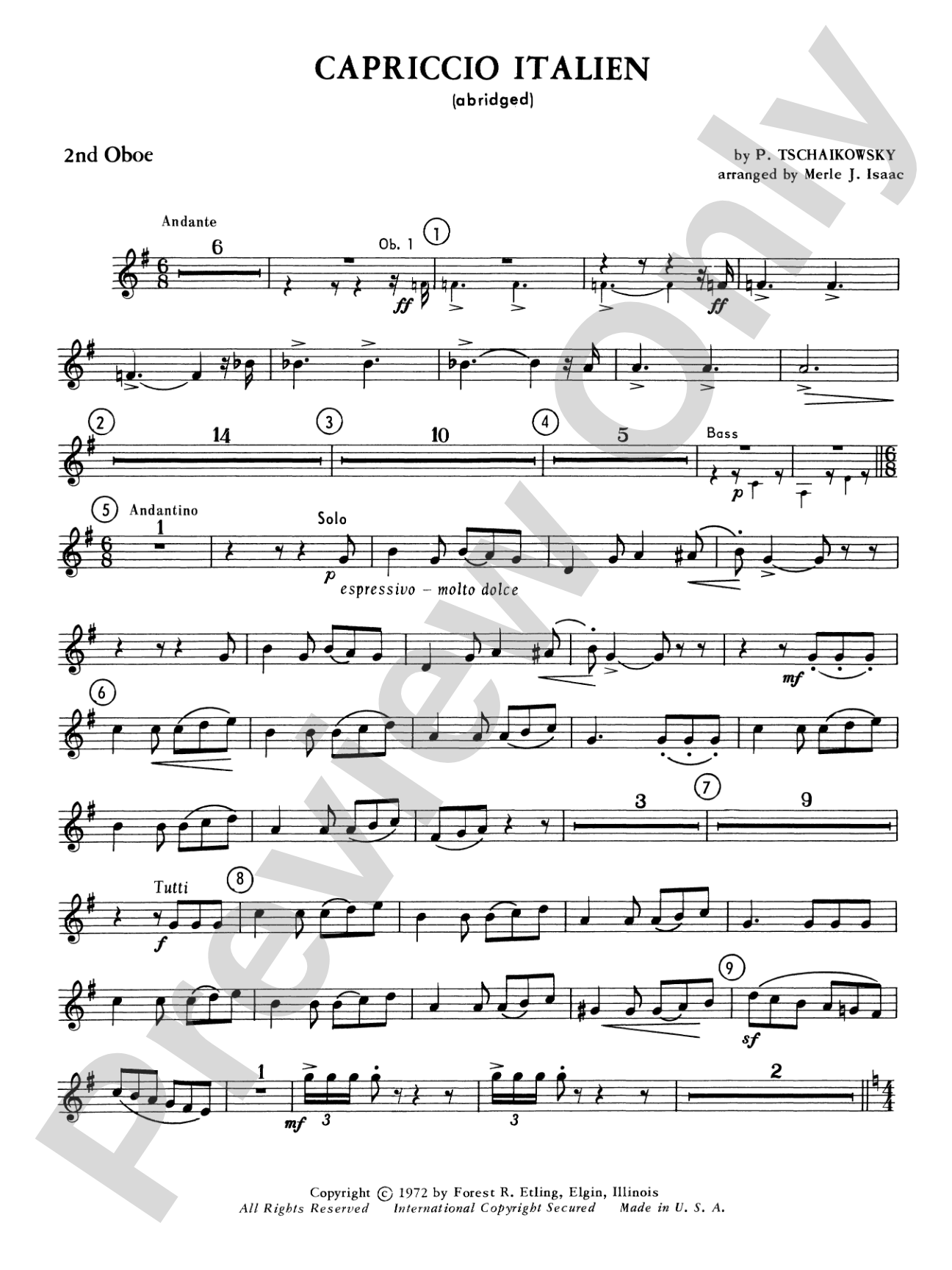 Capriccio Italienne: 2nd Oboe
