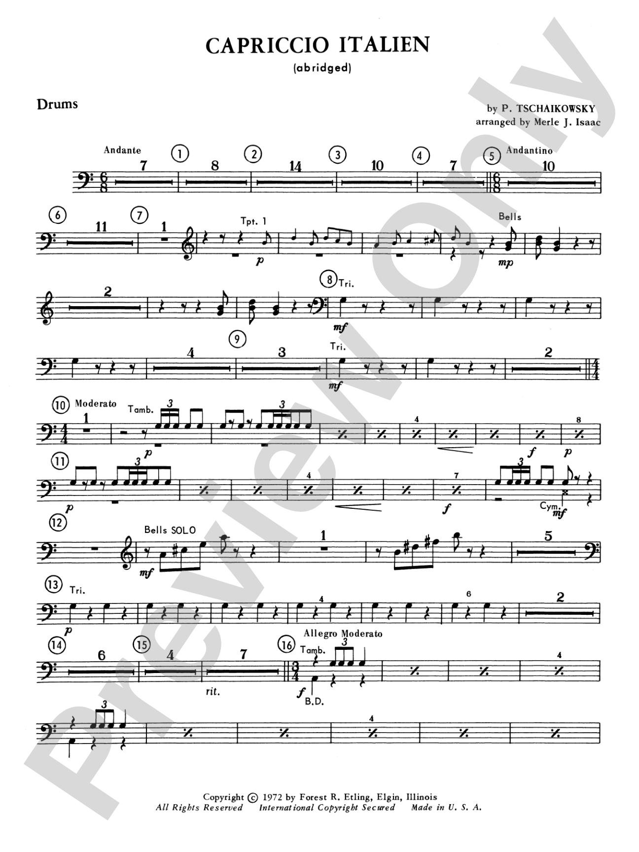 Capriccio Italienne: 1st Percussion