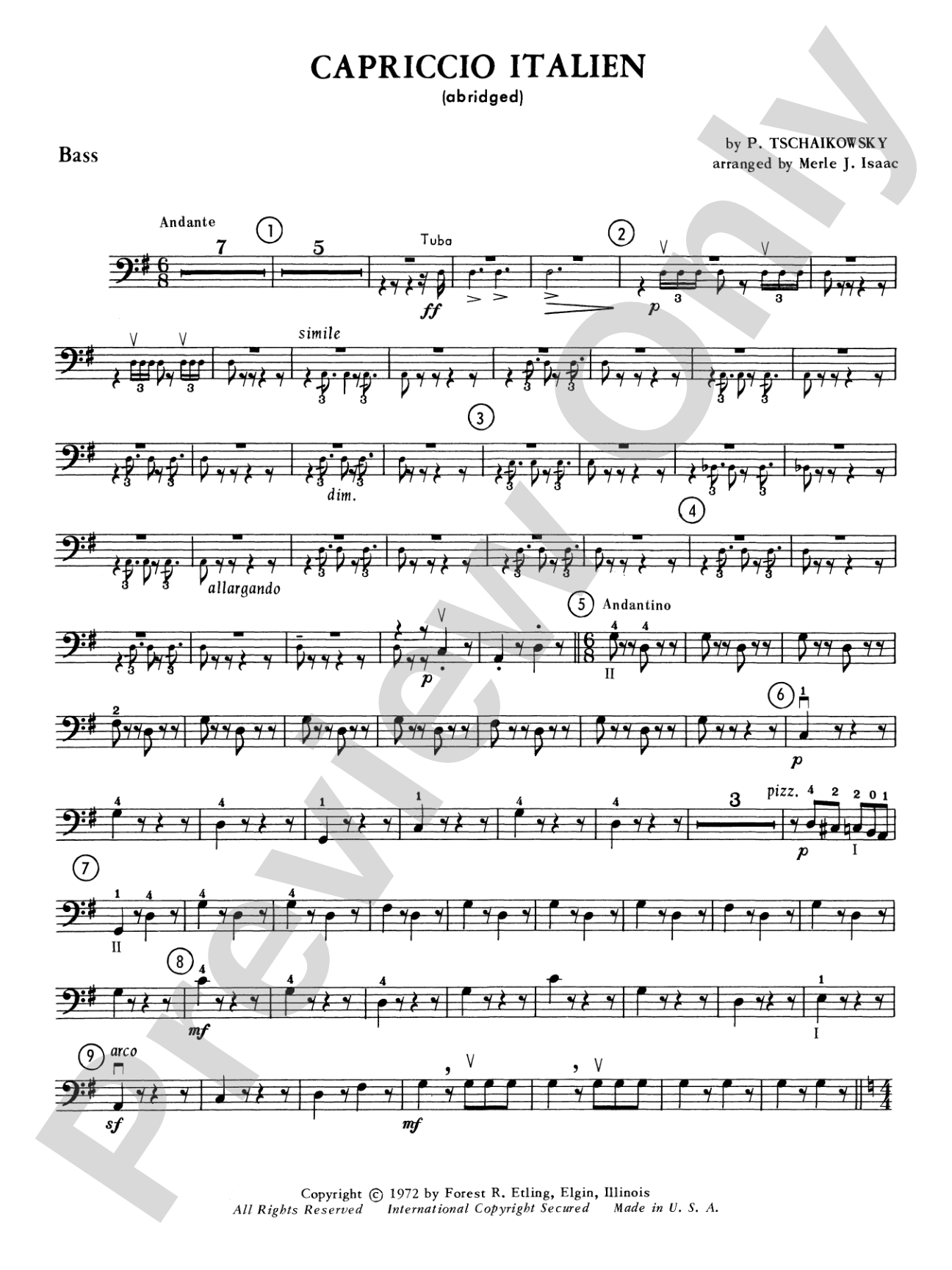 Capriccio Italienne: String Bass