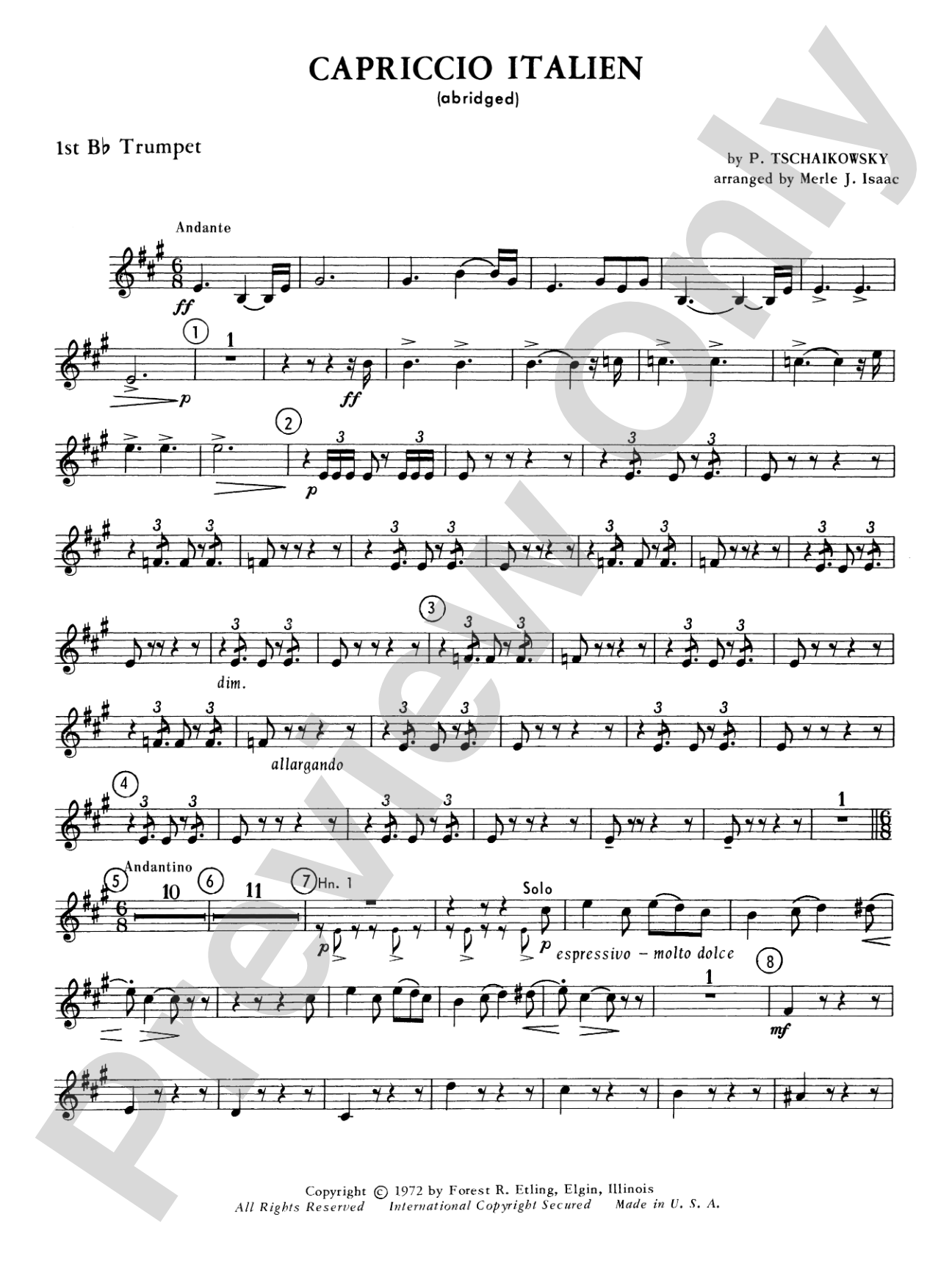 Capriccio Italienne: 1st B-flat Trumpet