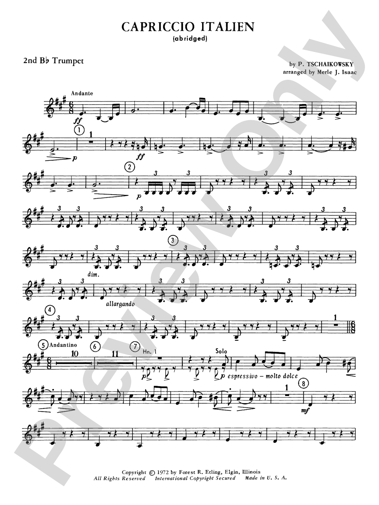 Capriccio Italienne: 2nd B-flat Trumpet