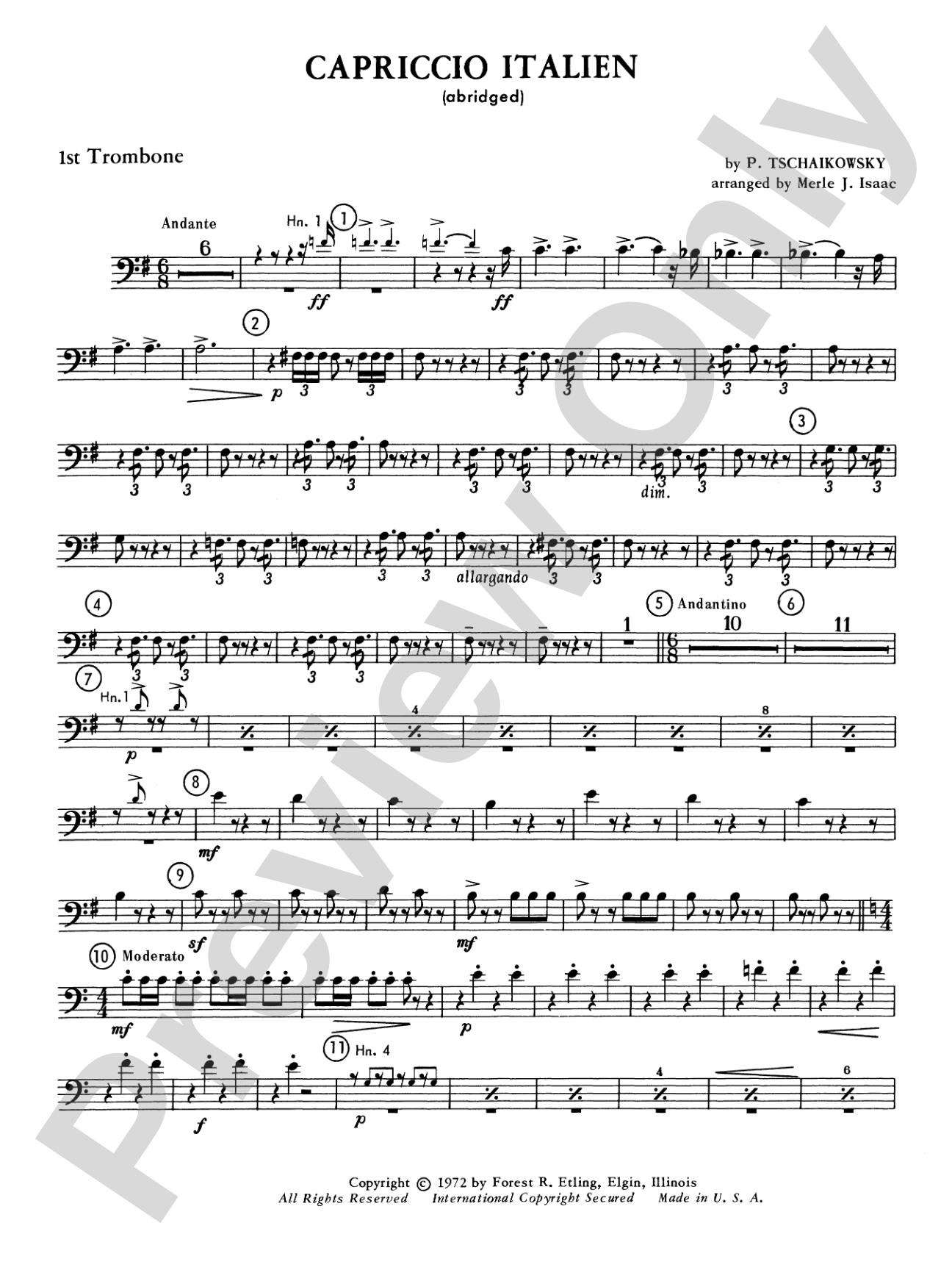 Capriccio Italienne: 1st Trombone