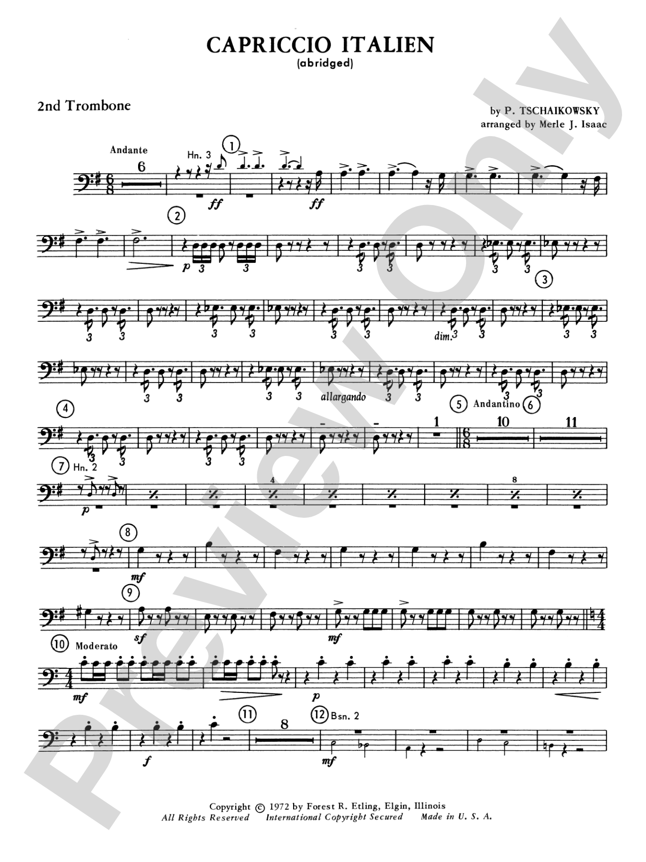 Capriccio Italienne: 2nd Trombone