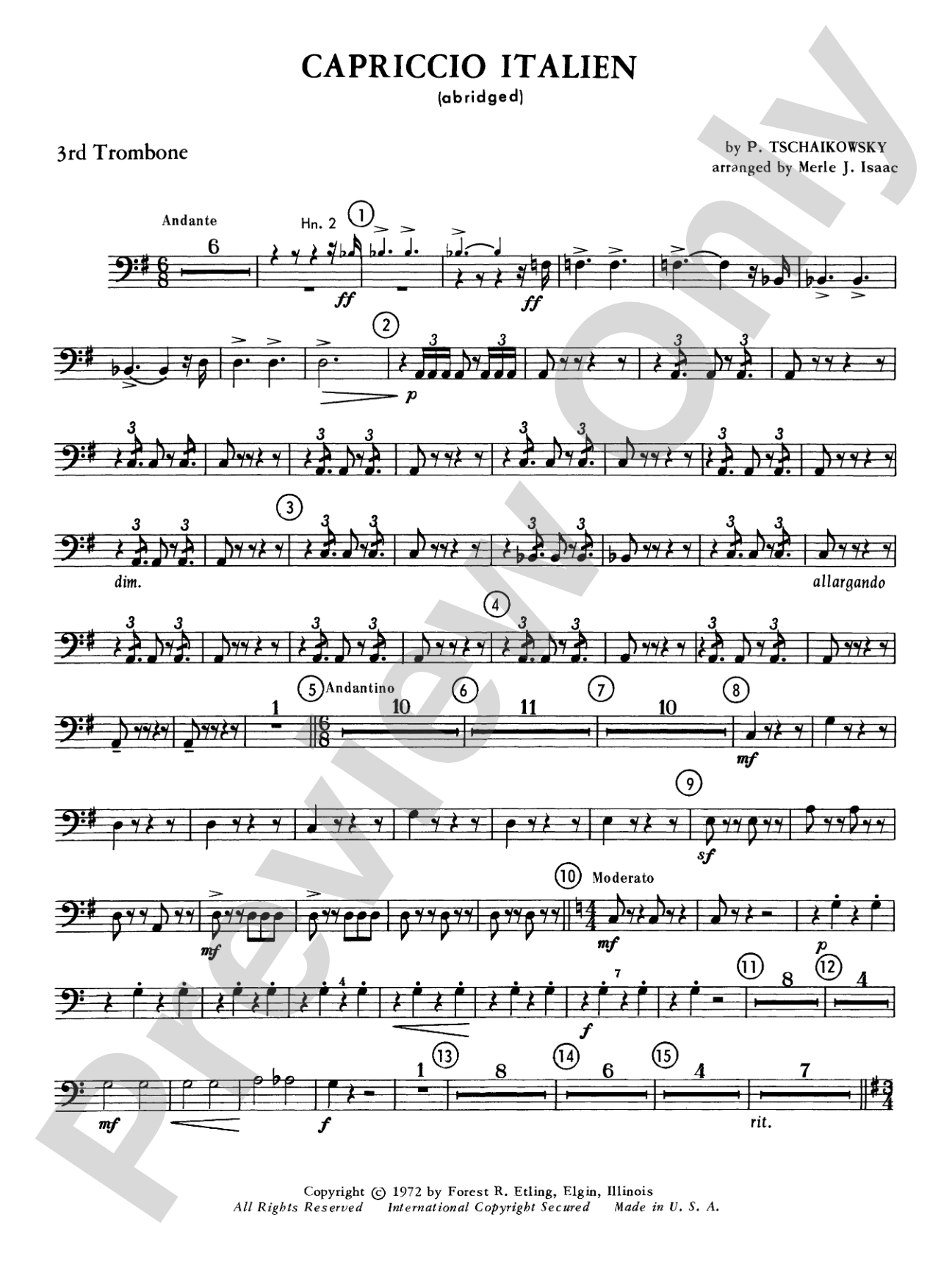 Capriccio Italienne: 3rd Trombone