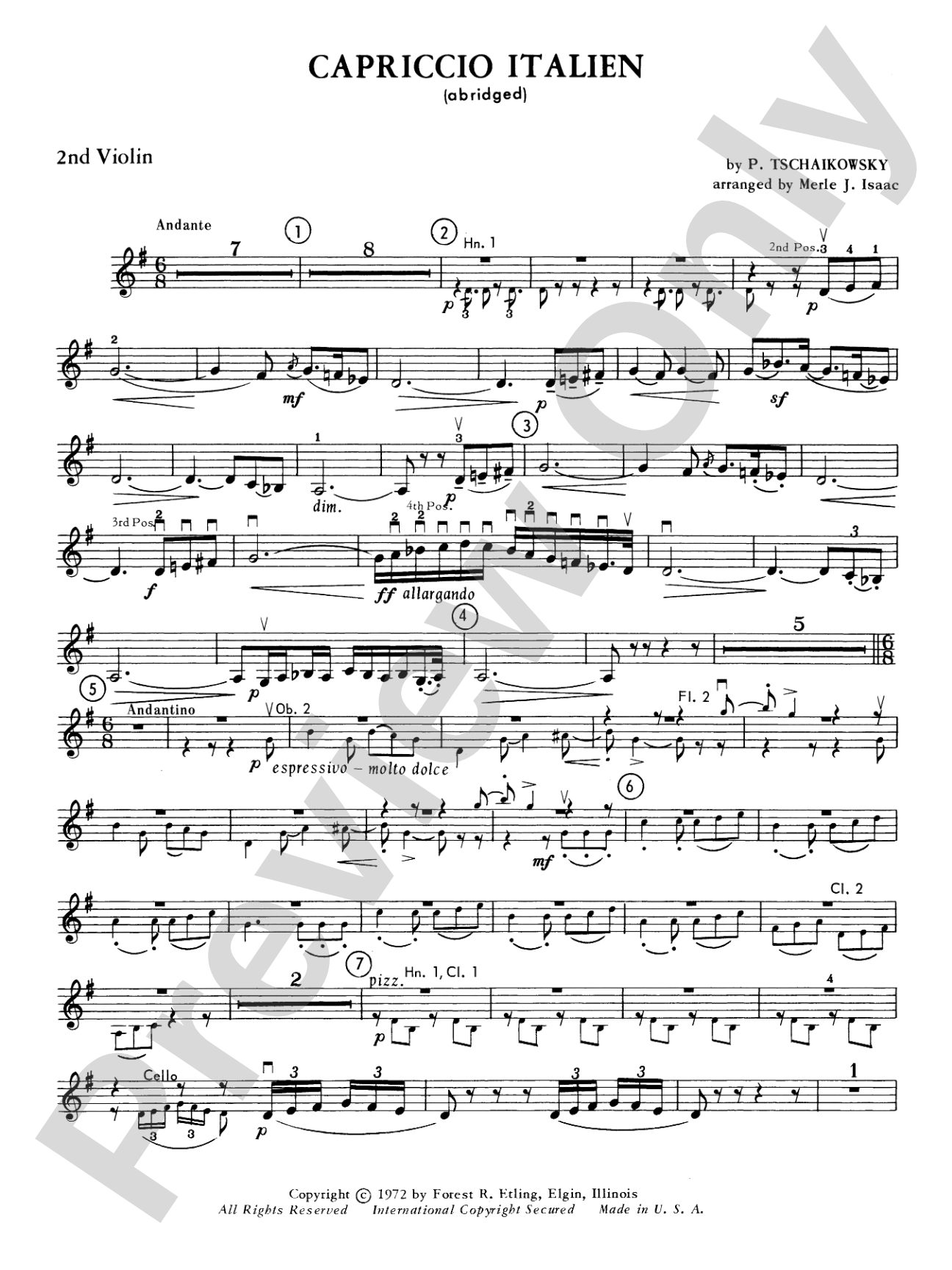 Capriccio Italienne: 2nd Violin