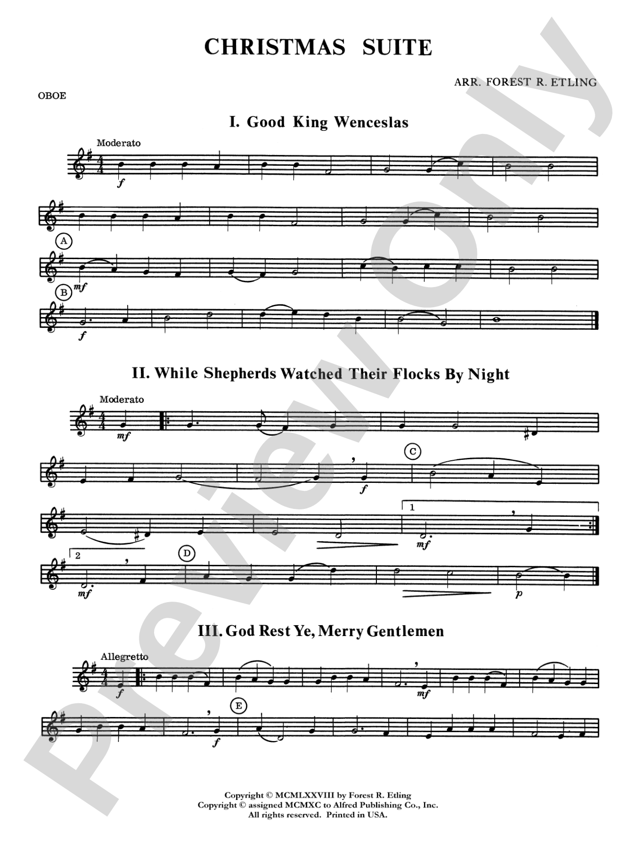 Christmas Suite: Oboe