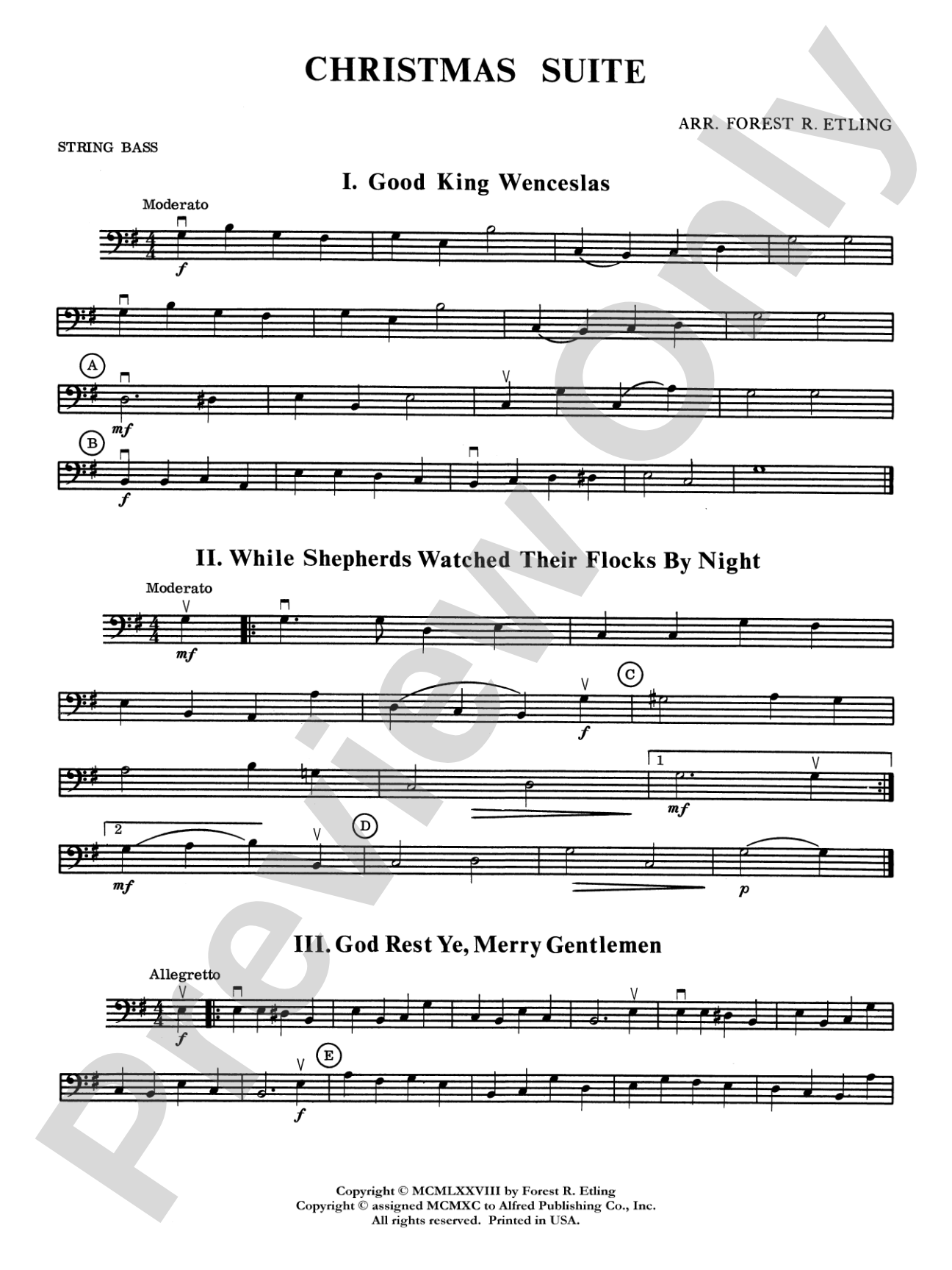 Christmas Suite: String Bass