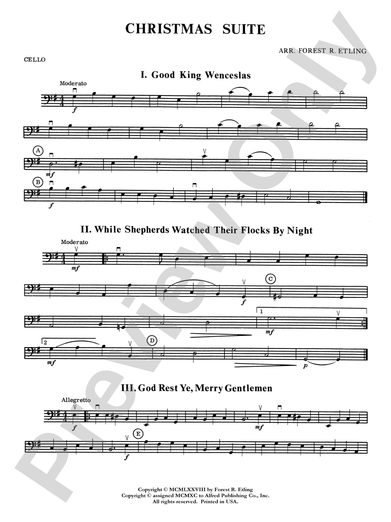 Christmas Suite: Cello