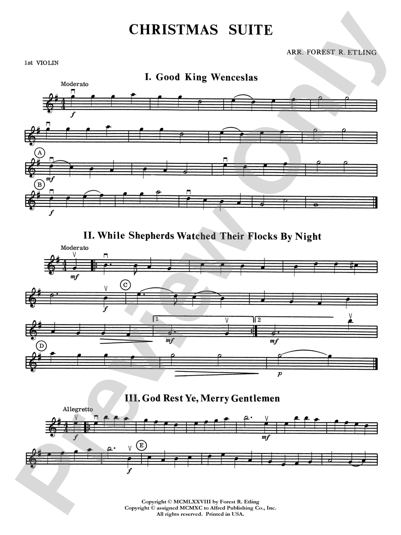 Christmas Suite: 1st Violin