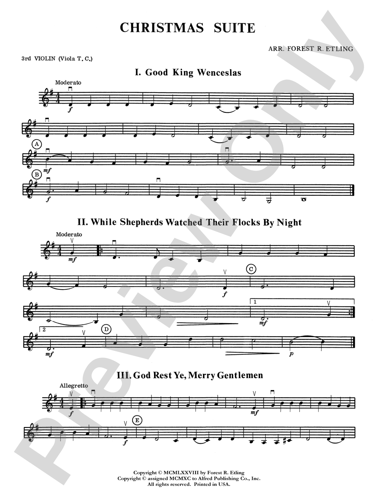 Christmas Suite: 3rd Violin (Viola [TC])
