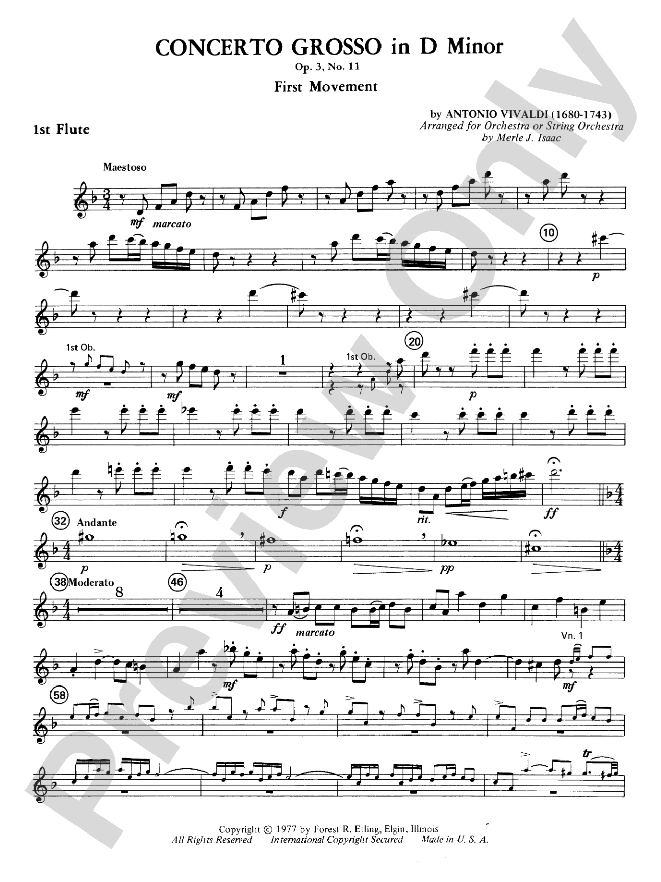 Concerto Grosso in D Minor: Flute