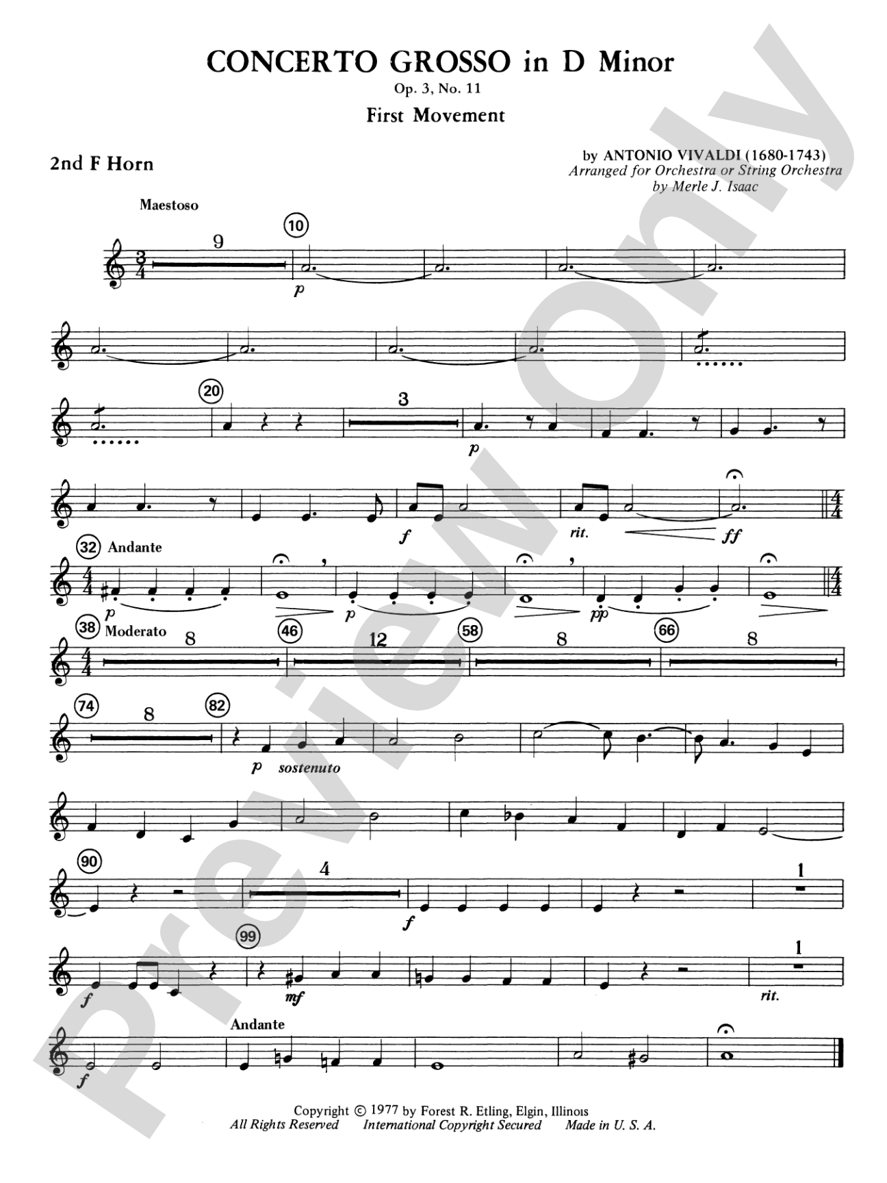 Concerto Grosso in D Minor: 2nd F Horn