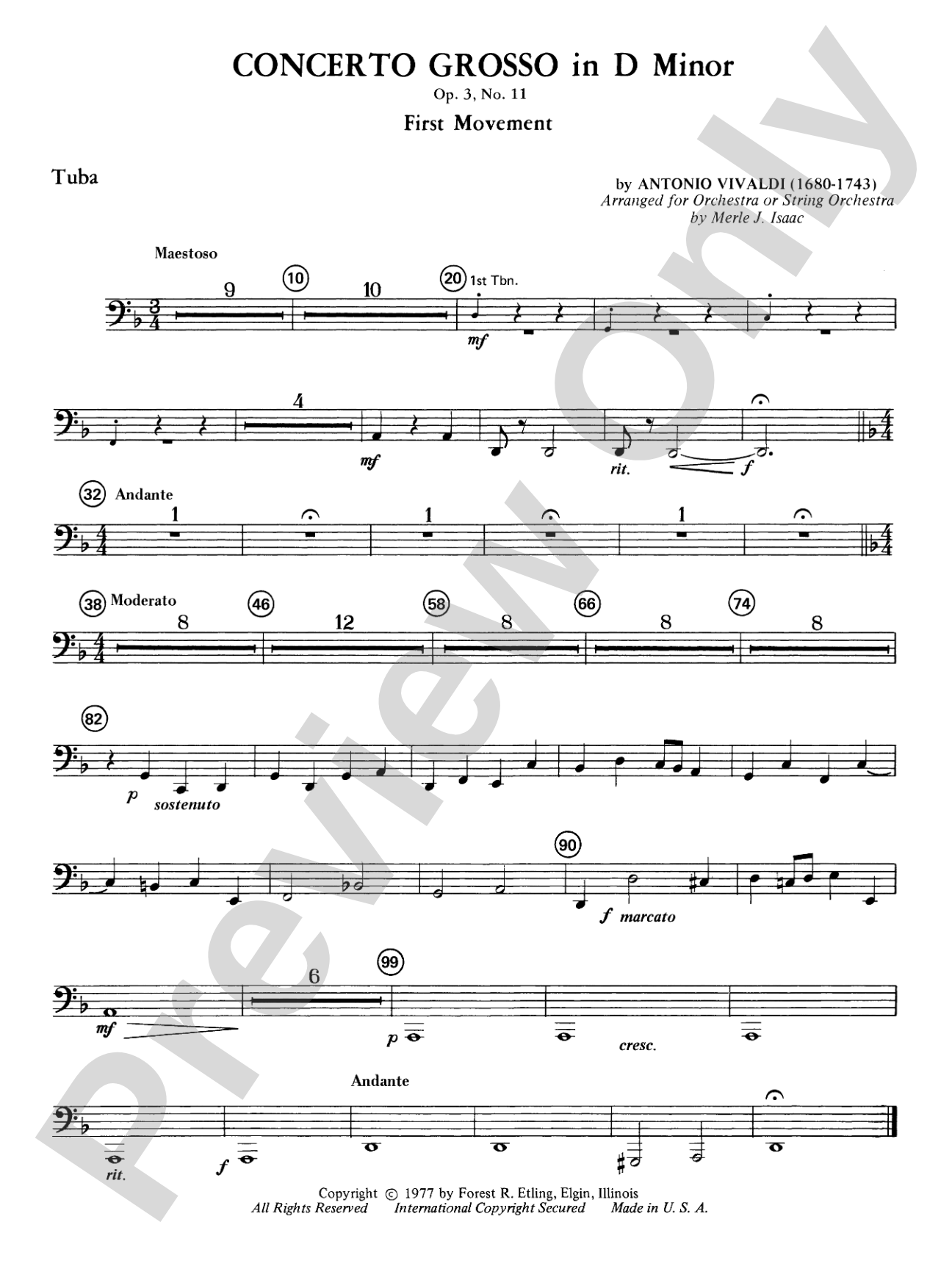 Concerto Grosso in D Minor: Tuba
