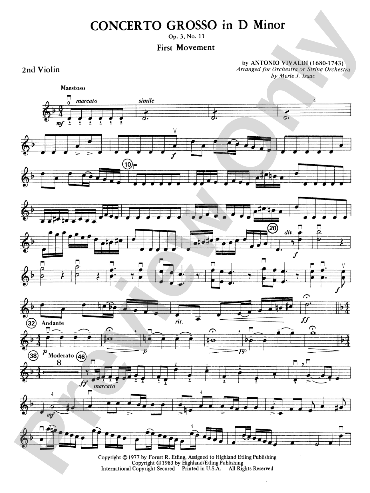 Concerto Grosso in D Minor: 2nd Violin