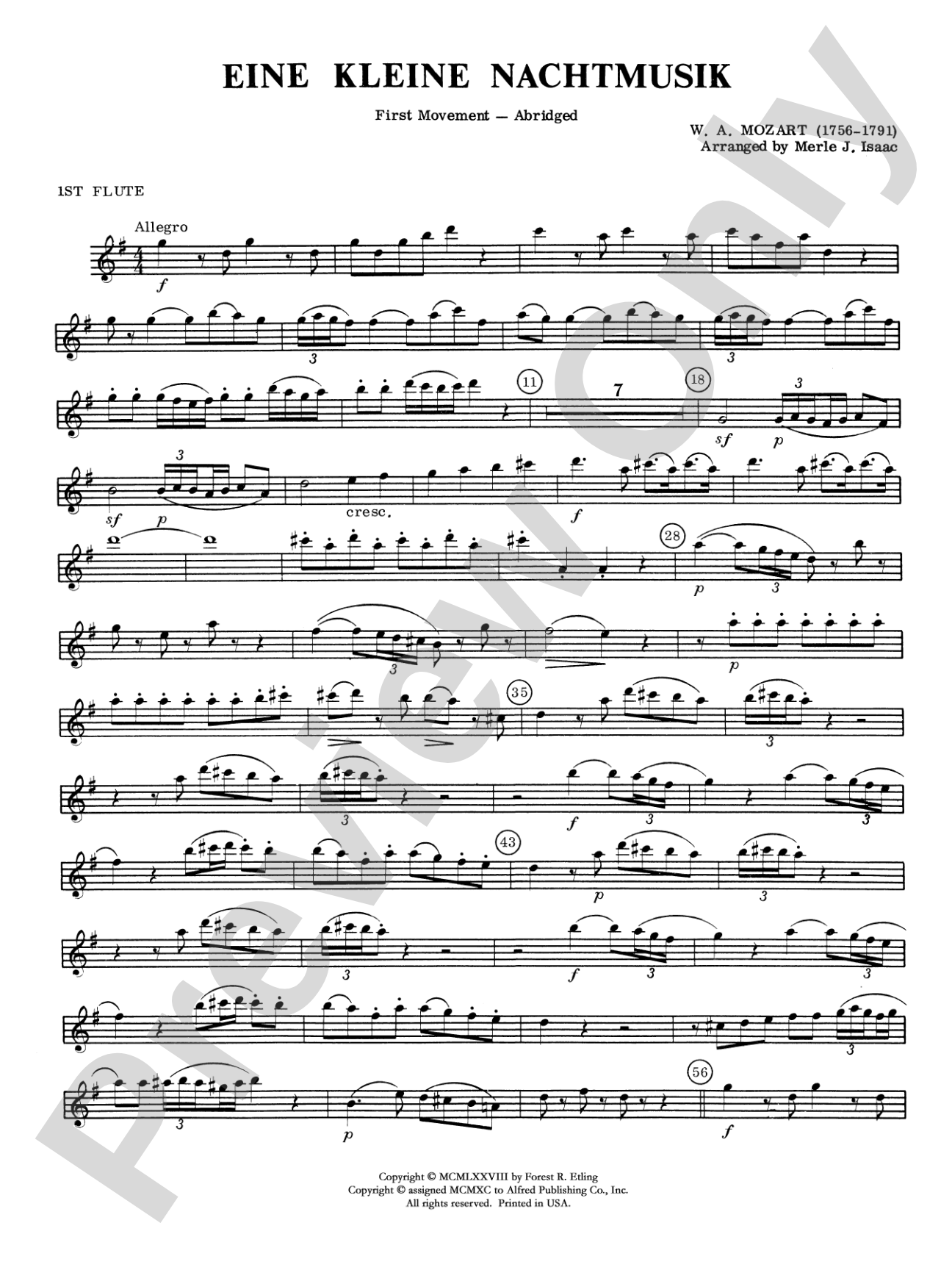 Eine Kleine Nachtmusik, 1st Movement: Flute