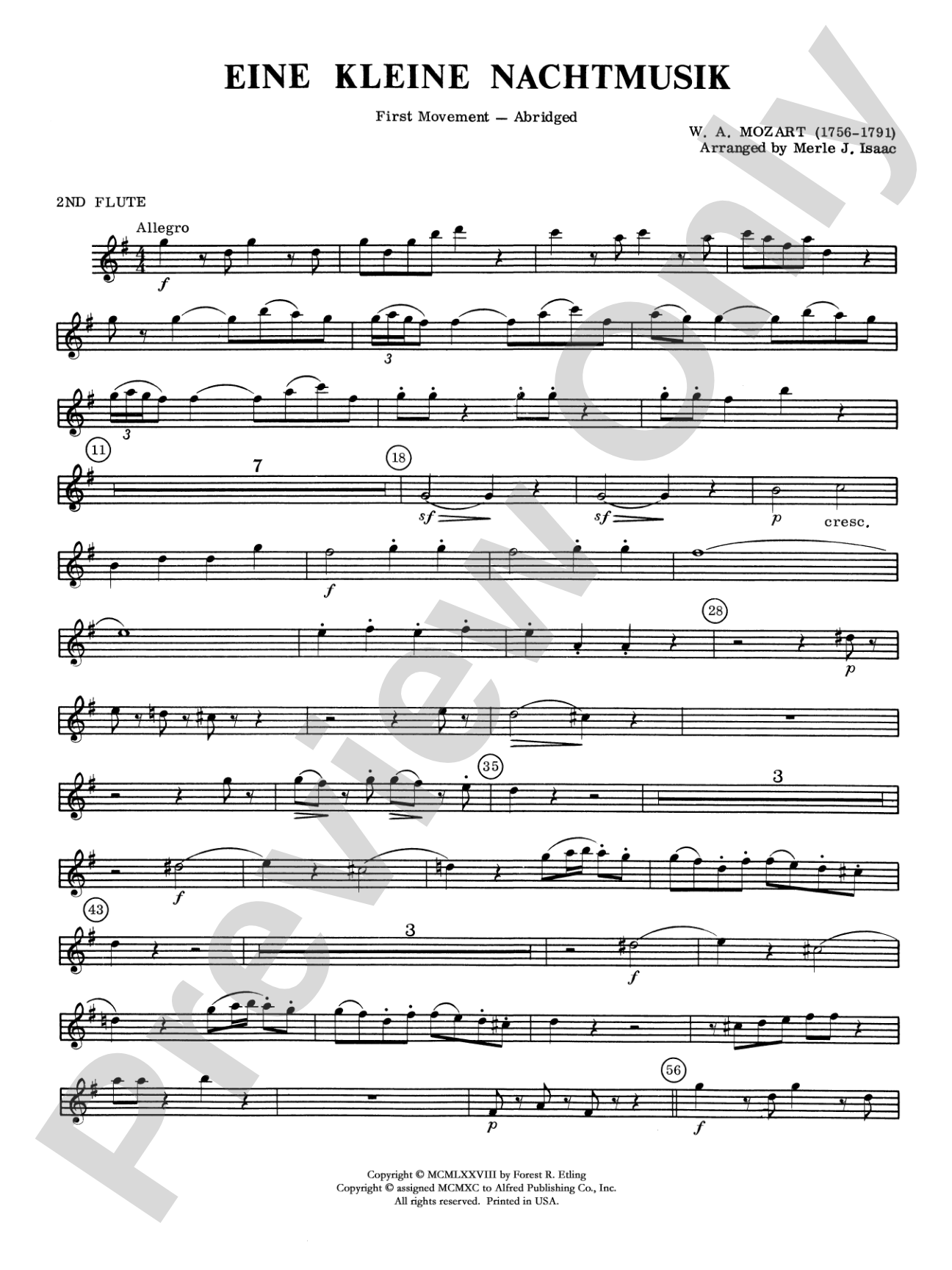 Eine Kleine Nachtmusik, 1st Movement: 2nd Flute