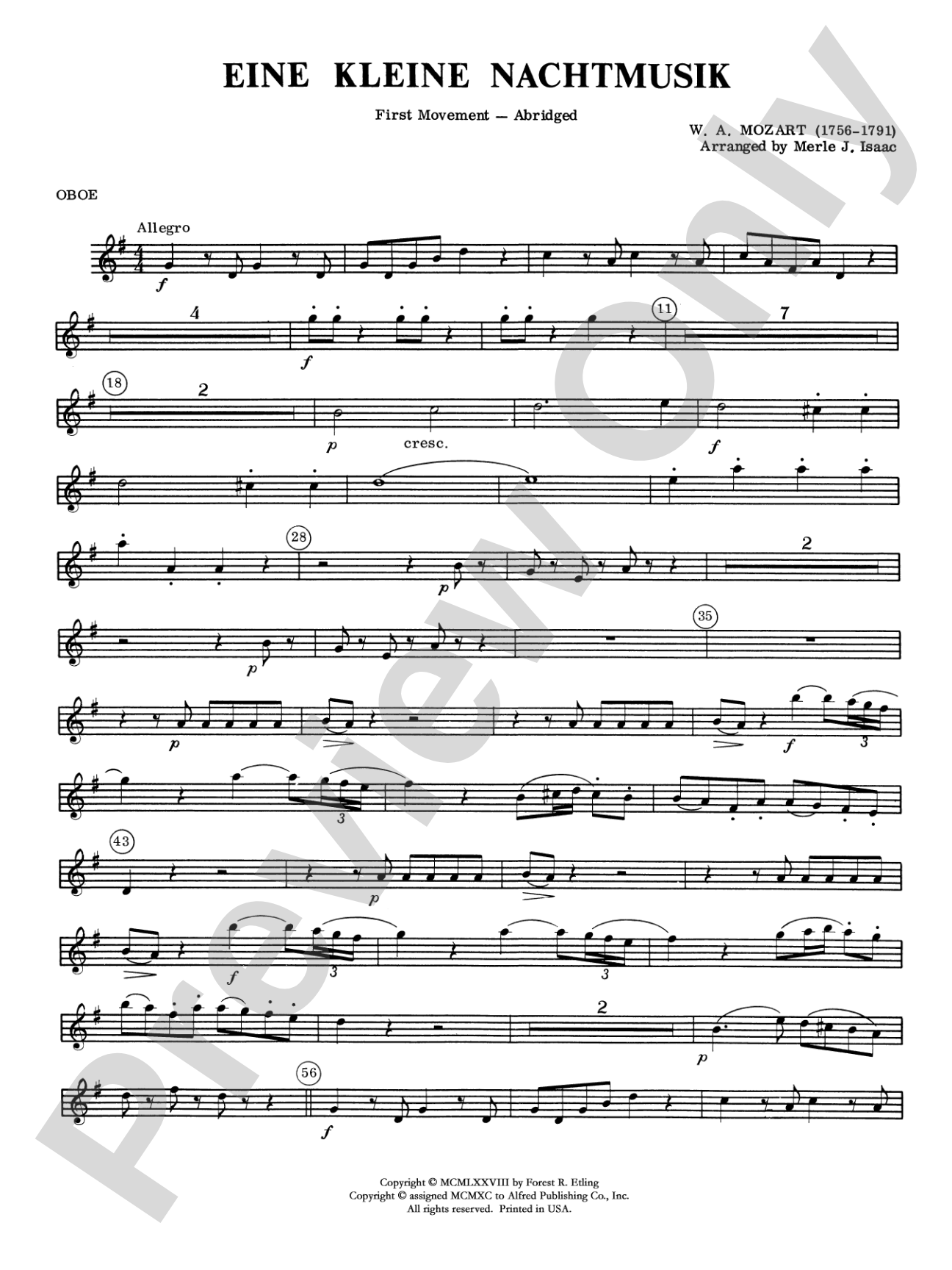 Eine Kleine Nachtmusik, 1st Movement: Oboe