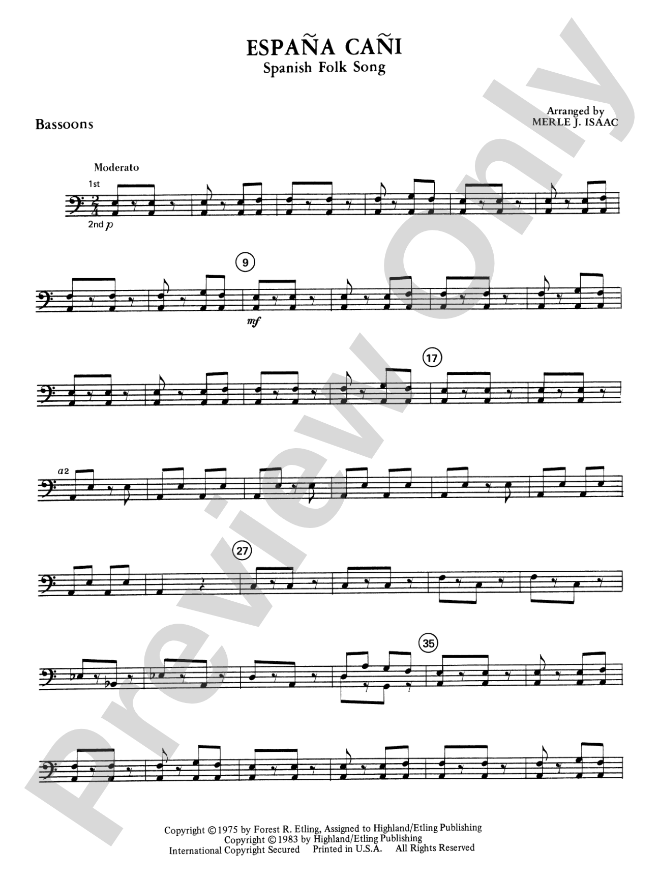 España Cañi: Bassoon