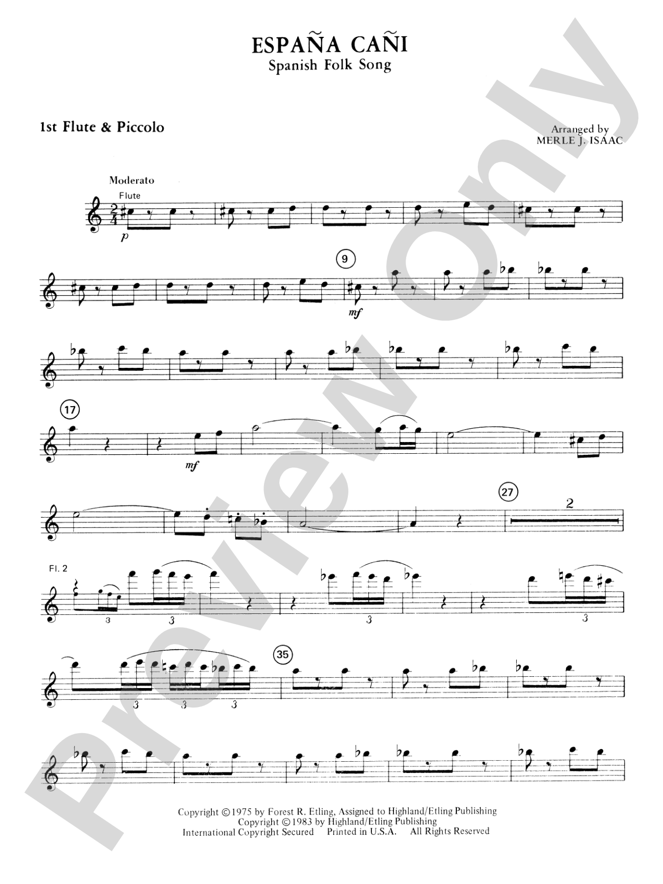 España Cañi: Flute