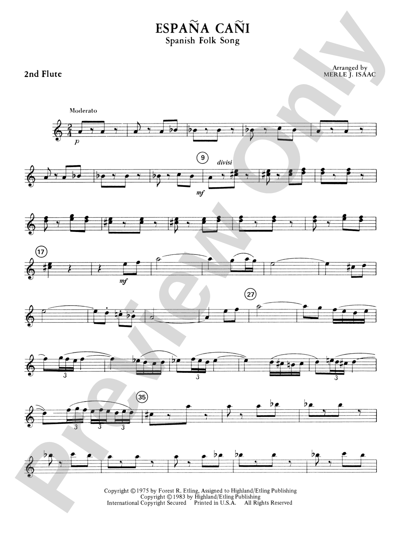 España Cañi: 2nd Flute