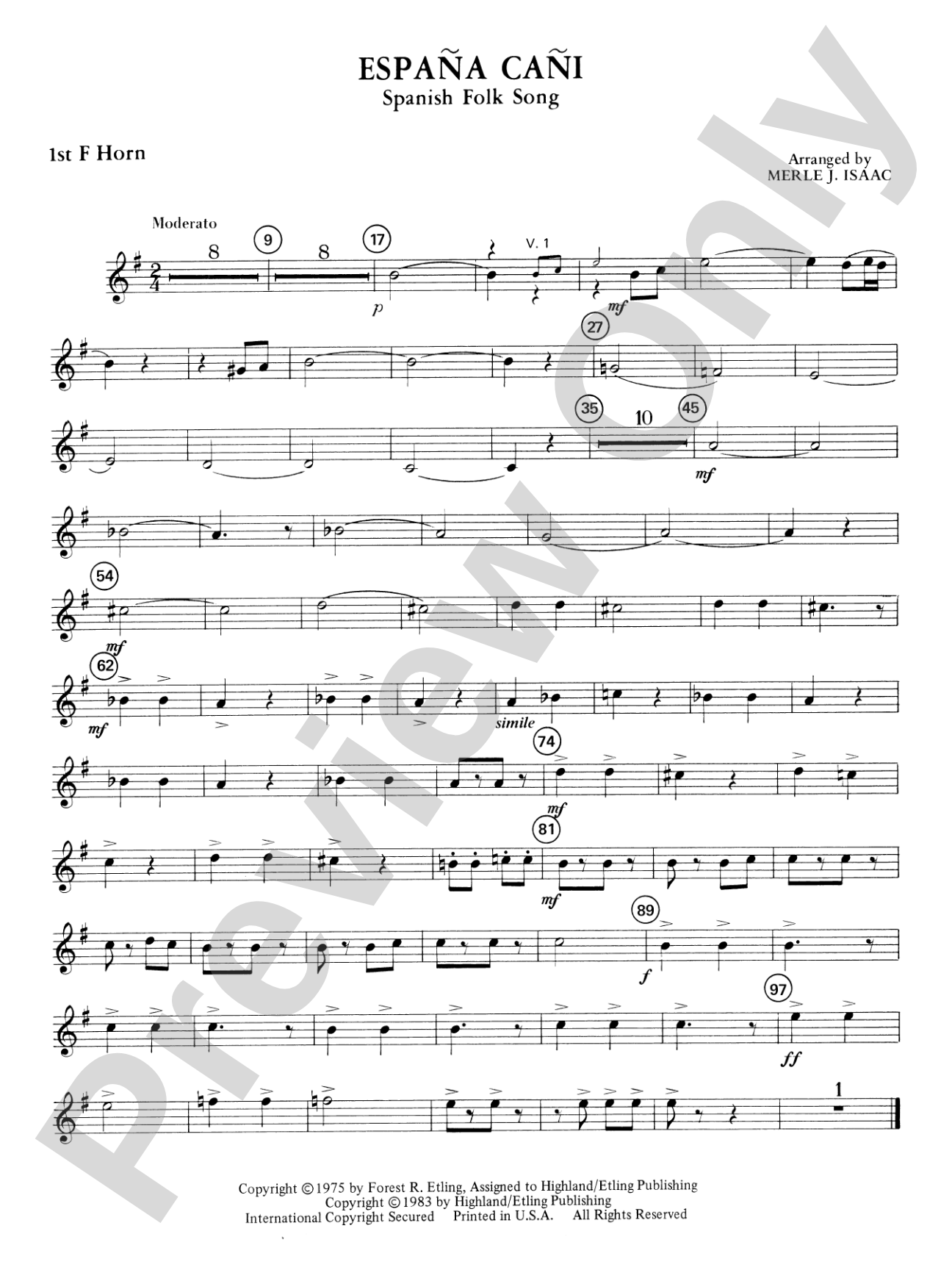 España Cañi: 1st F Horn