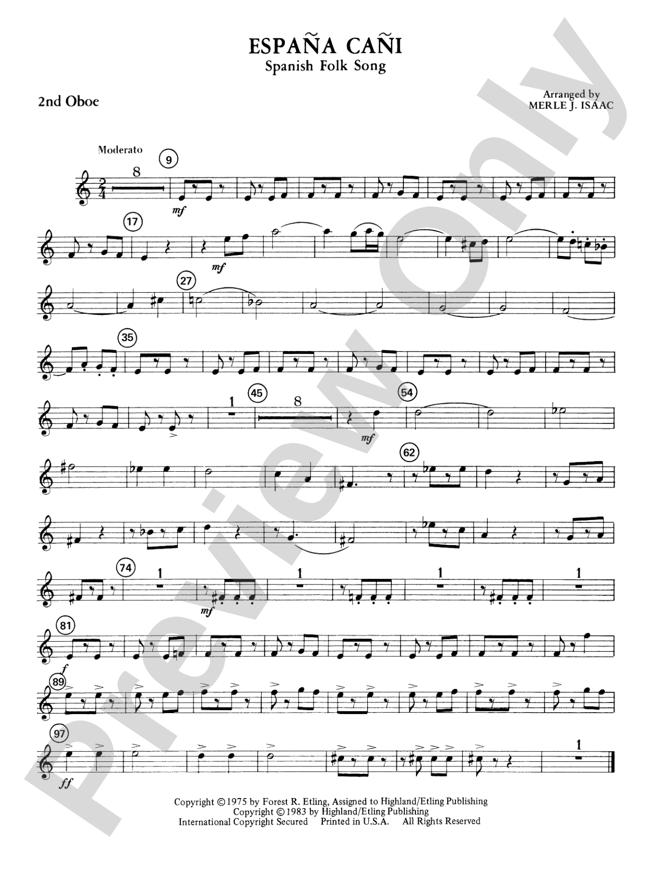 España Cañi: 2nd Oboe