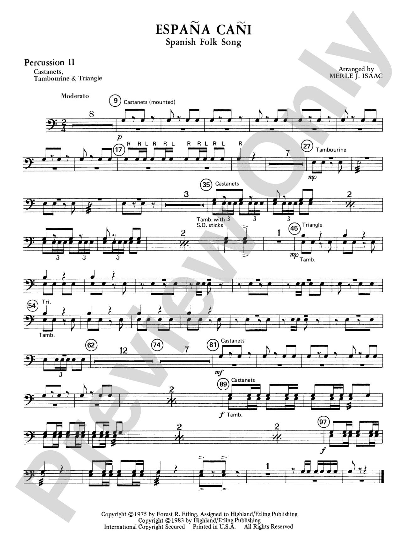 España Cañi: 2nd Percussion