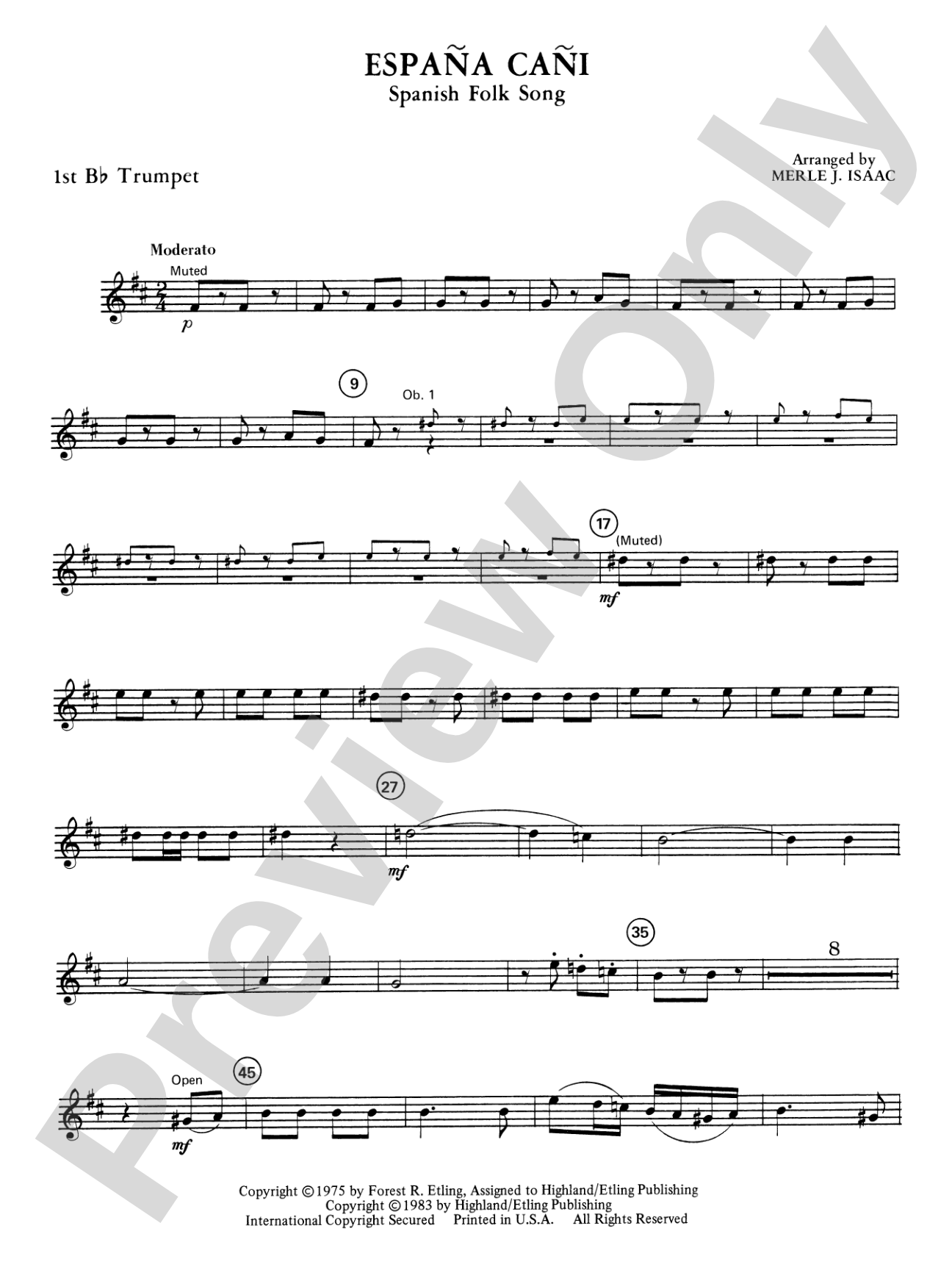 España Cañi: 1st B-flat Trumpet