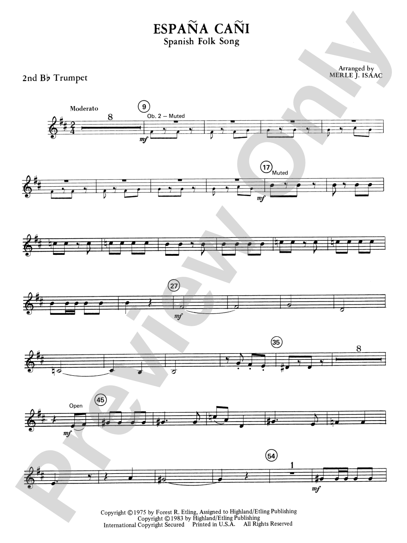 España Cañi: 2nd B-flat Trumpet