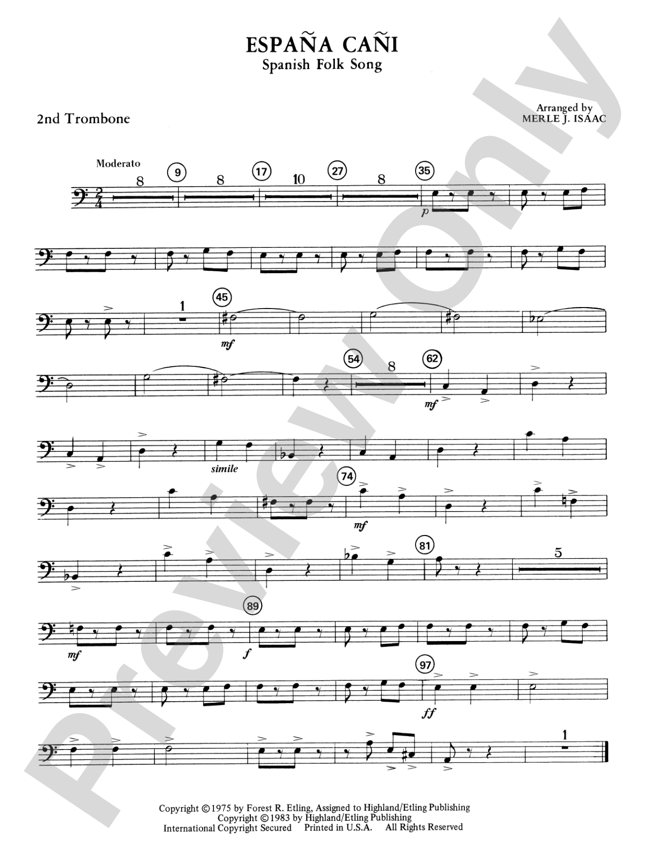 España Cañi: 2nd Trombone