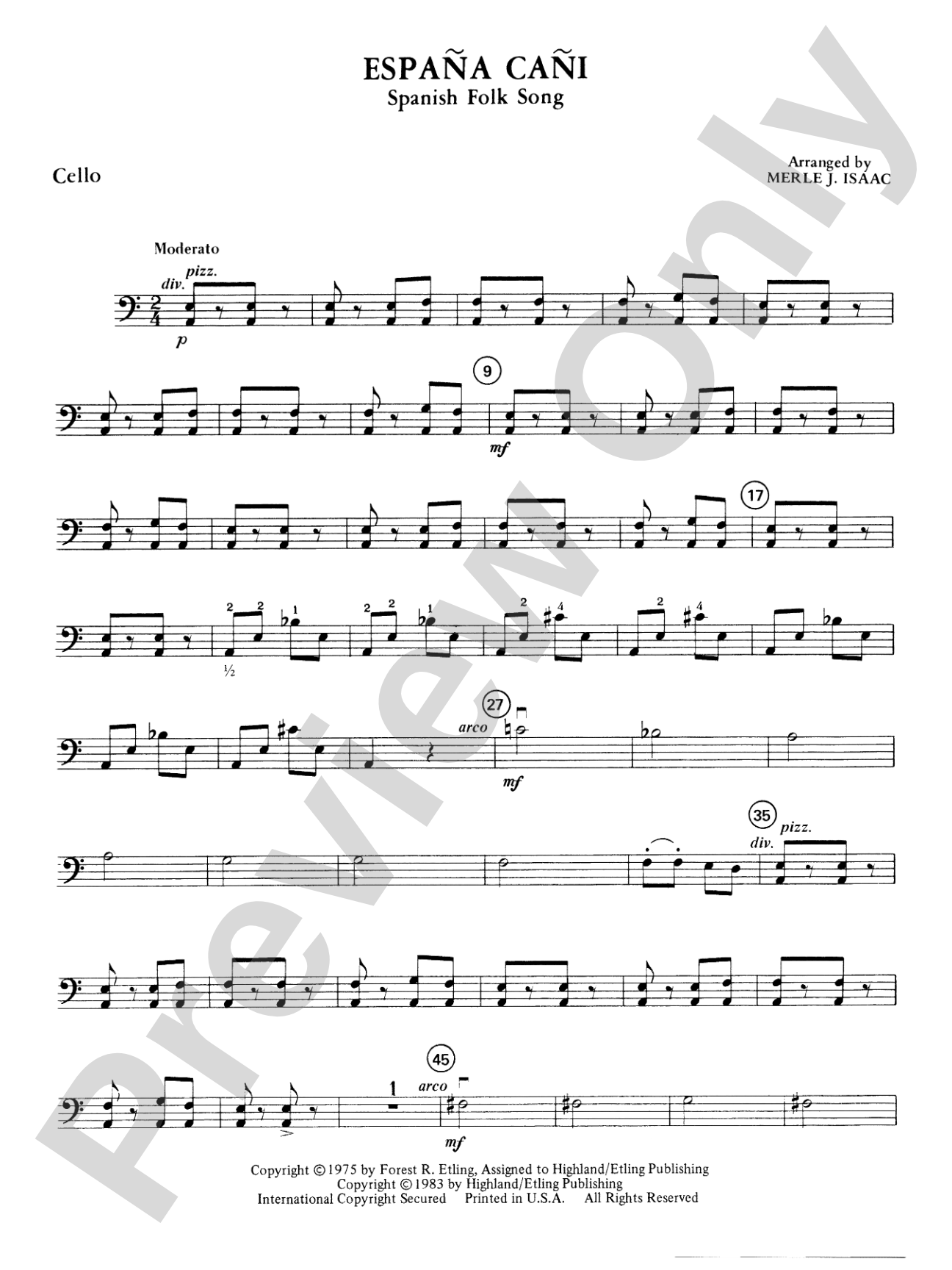 España Cañi: Cello