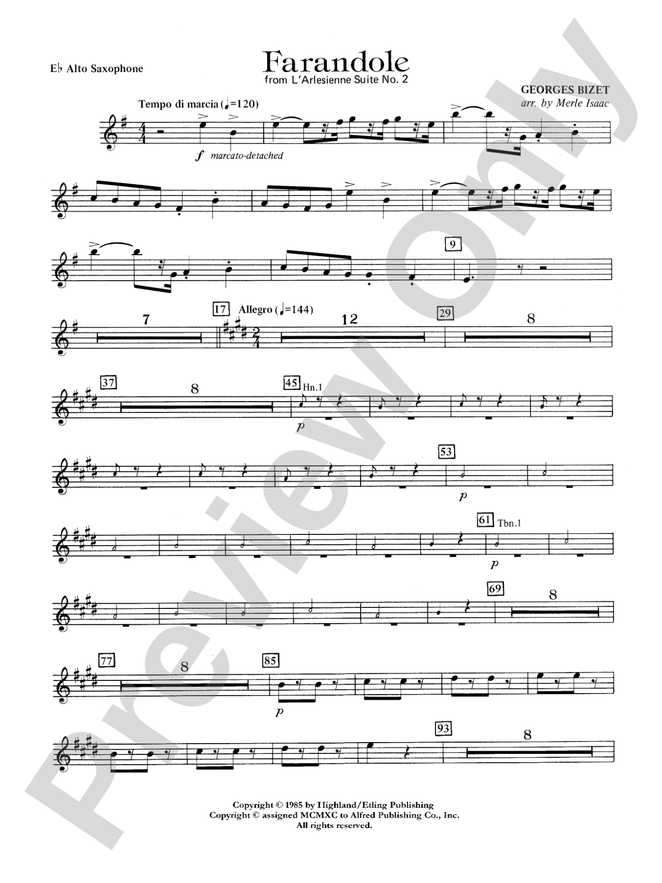 Farandole: E-flat Alto Saxophone
