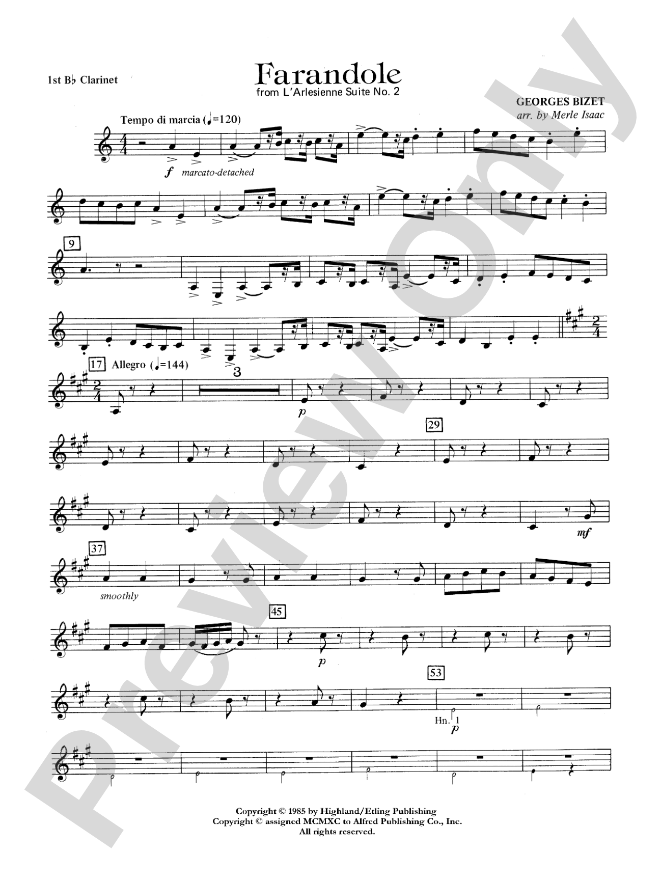 Farandole: 1st B-flat Clarinet