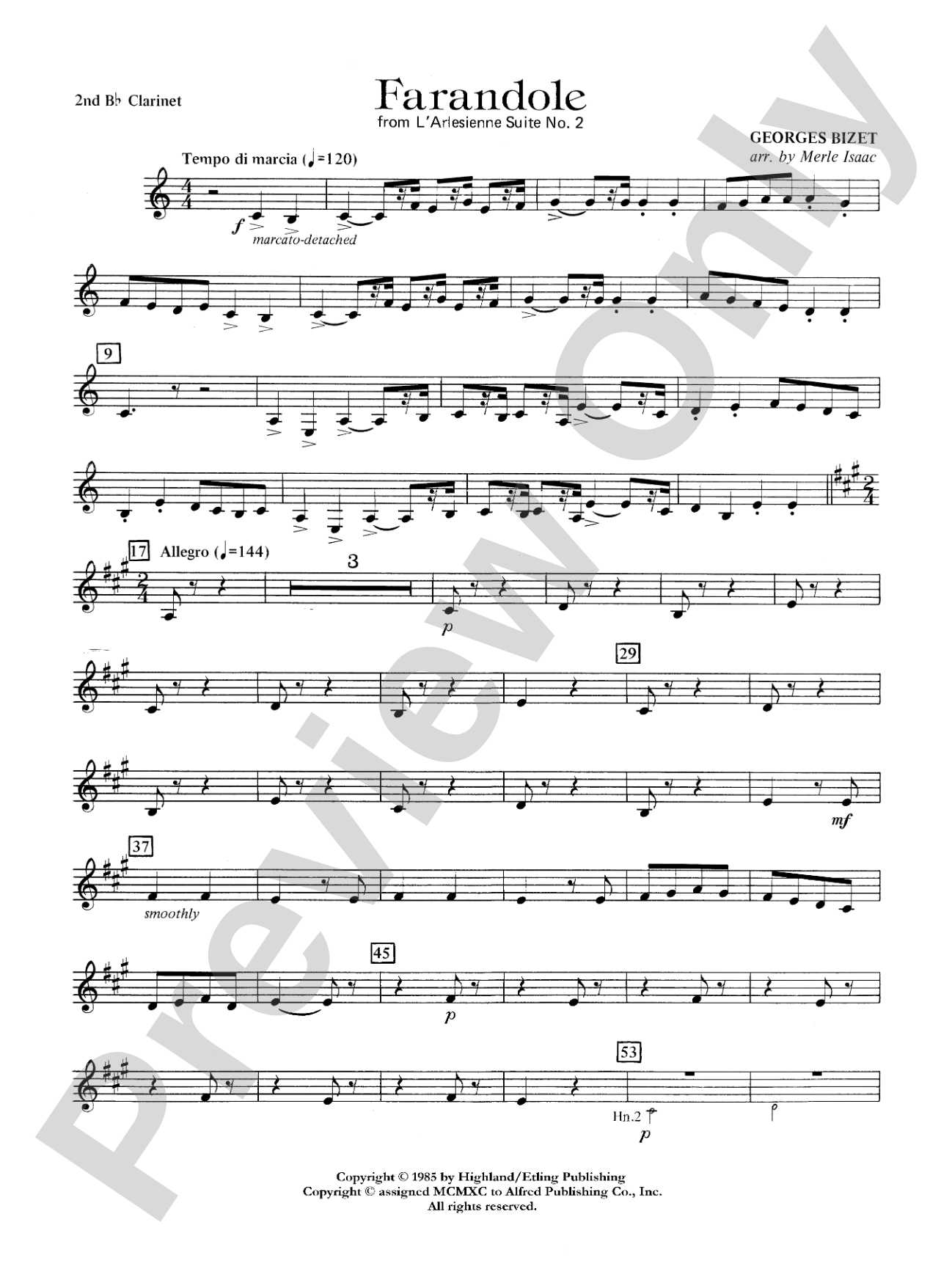 Farandole: 2nd B-flat Clarinet