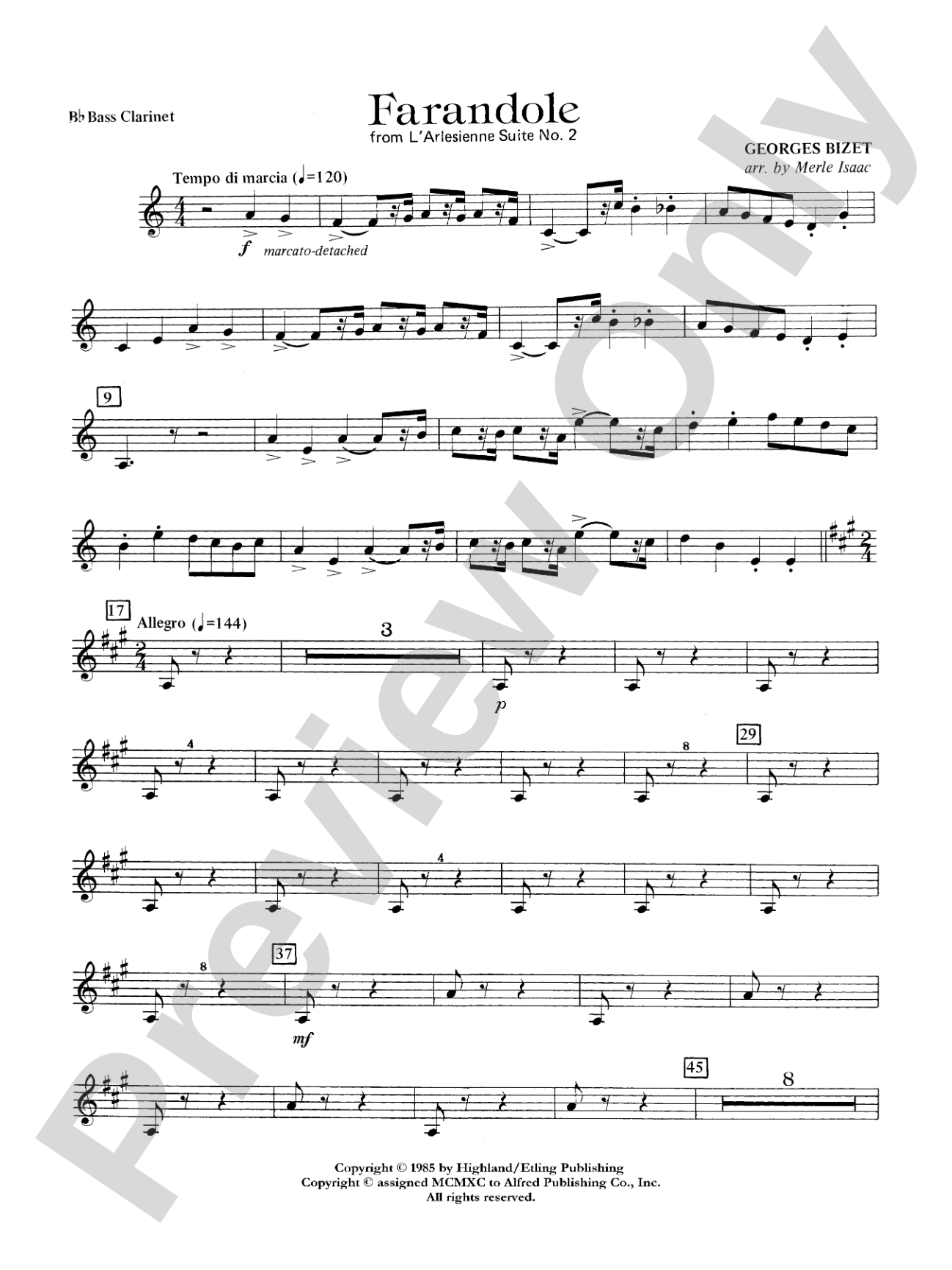 Farandole: B-flat Bass Clarinet