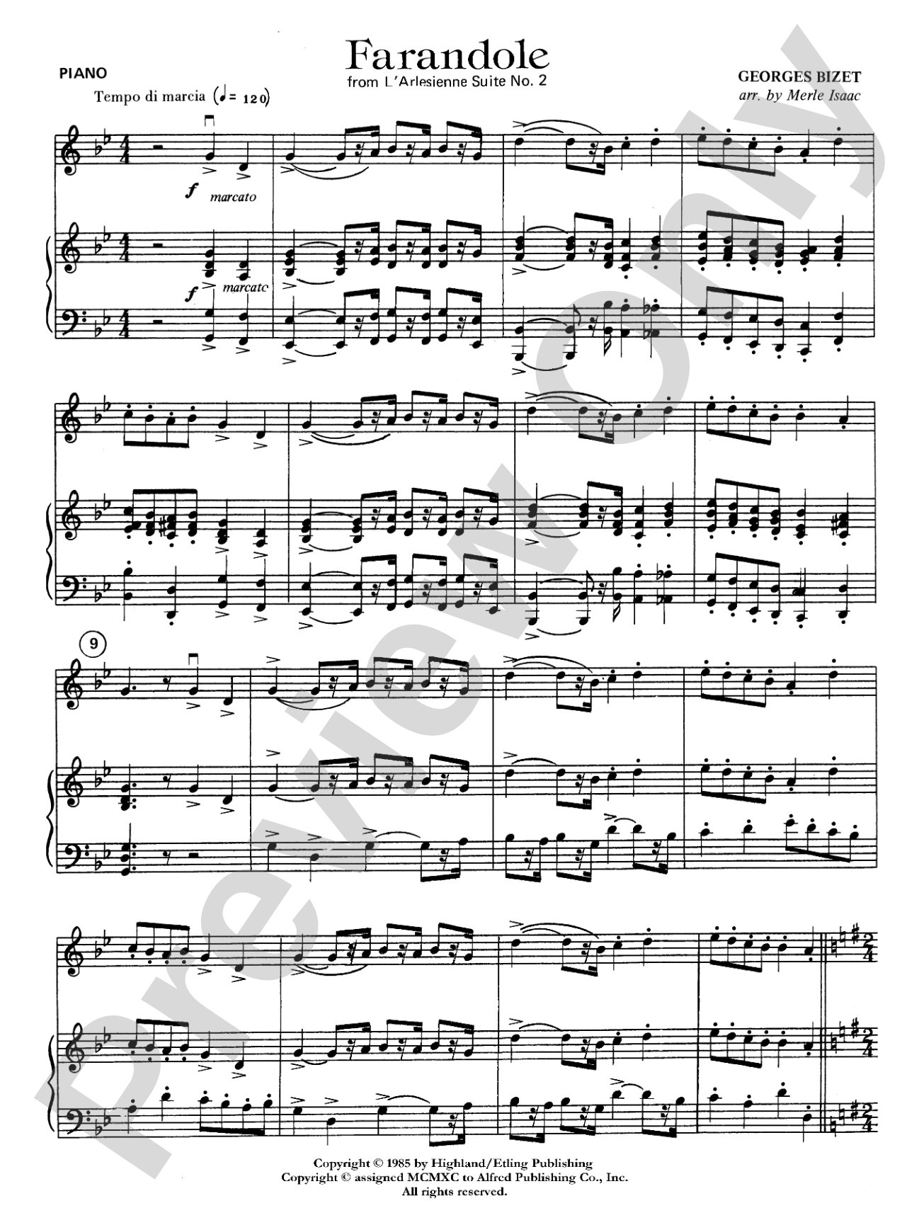 Farandole: Piano Accompaniment