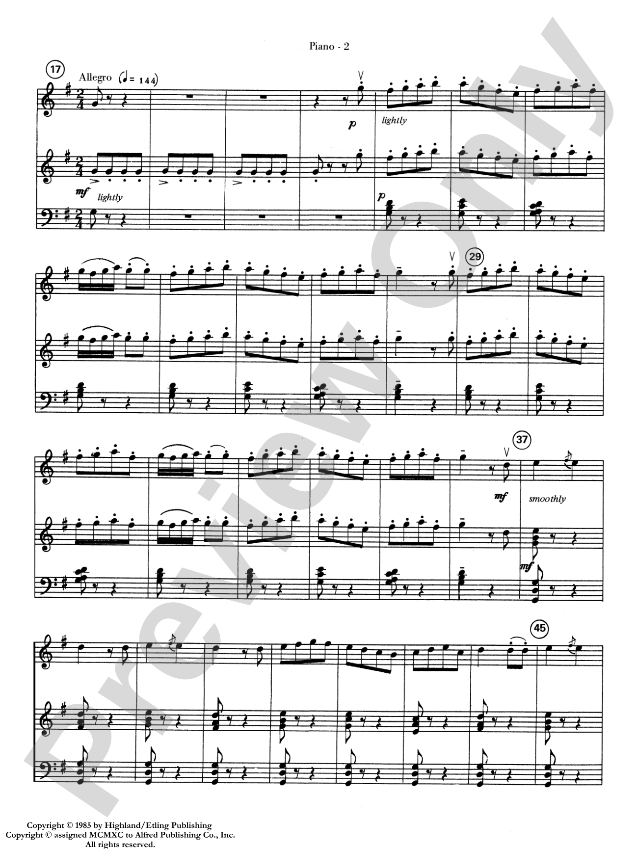 Farandole: Piano Accompaniment