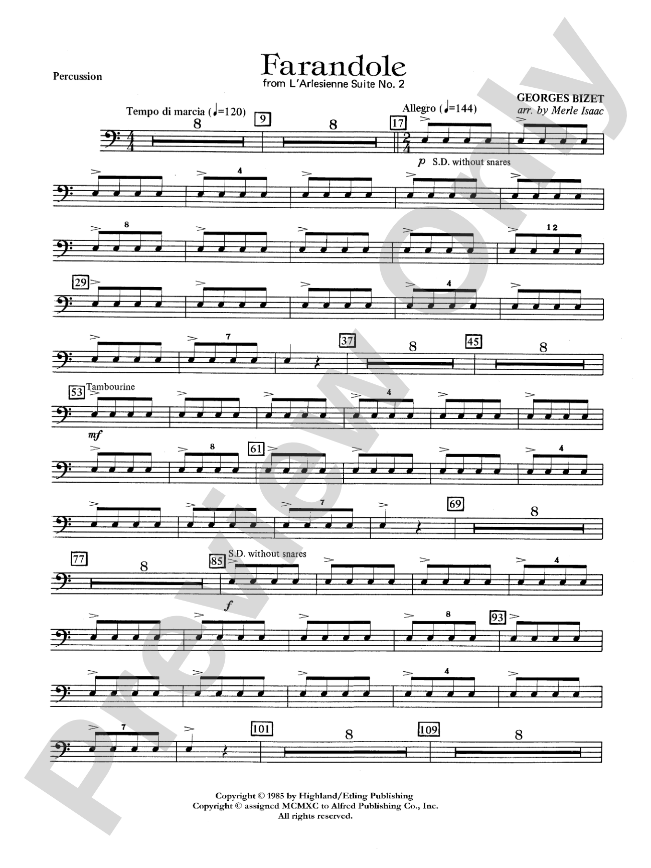 Farandole: 1st Percussion