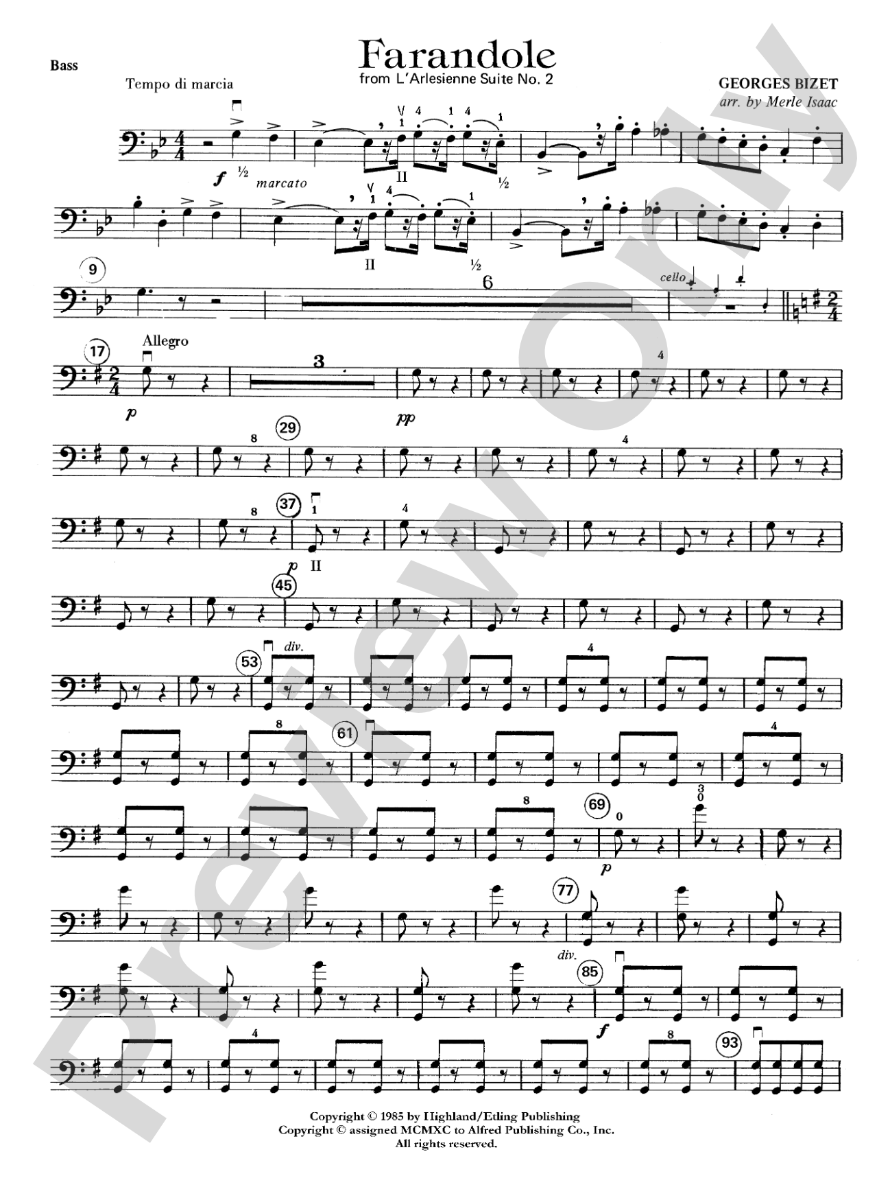 Farandole: String Bass