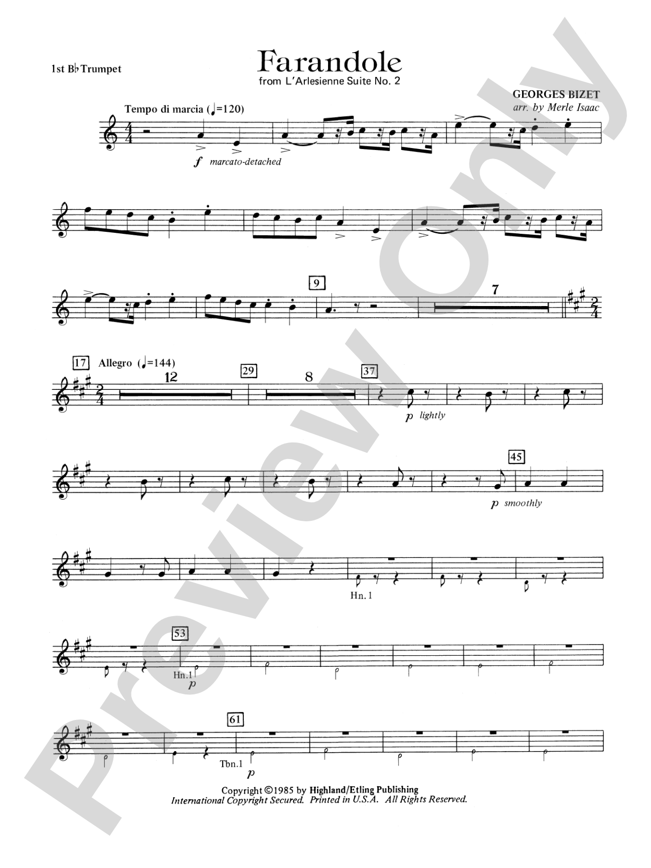 Farandole: 1st B-flat Trumpet