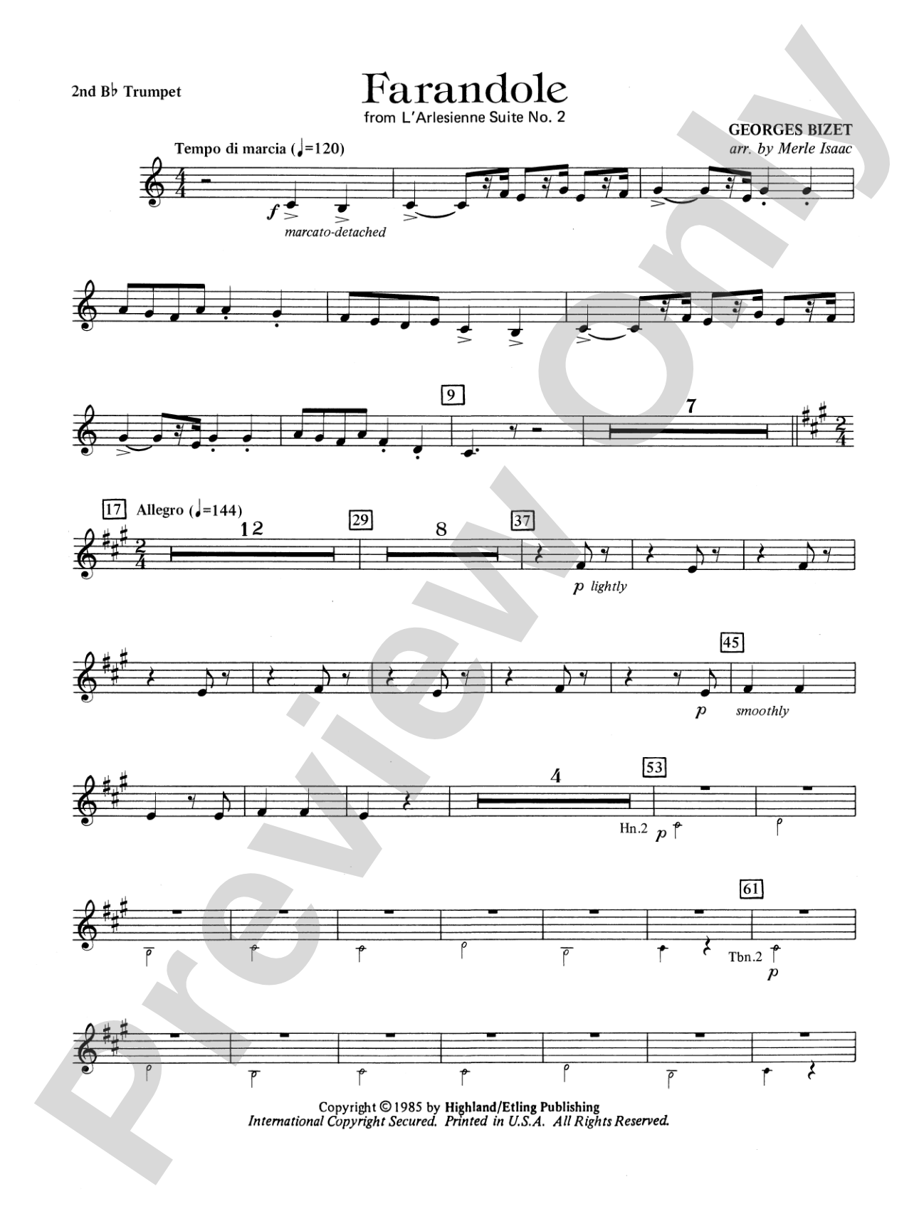 Farandole: 2nd B-flat Trumpet