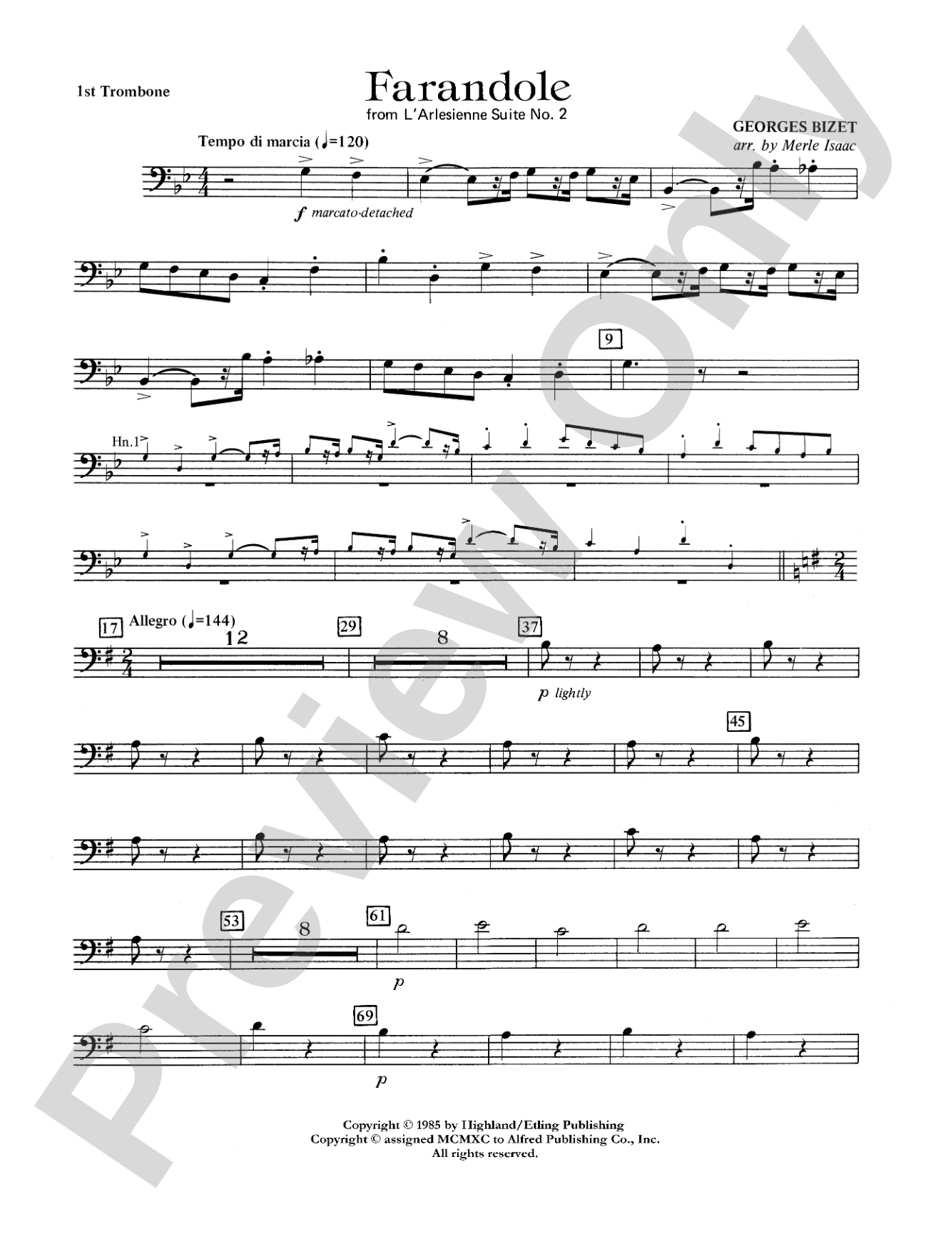 Farandole: 1st Trombone