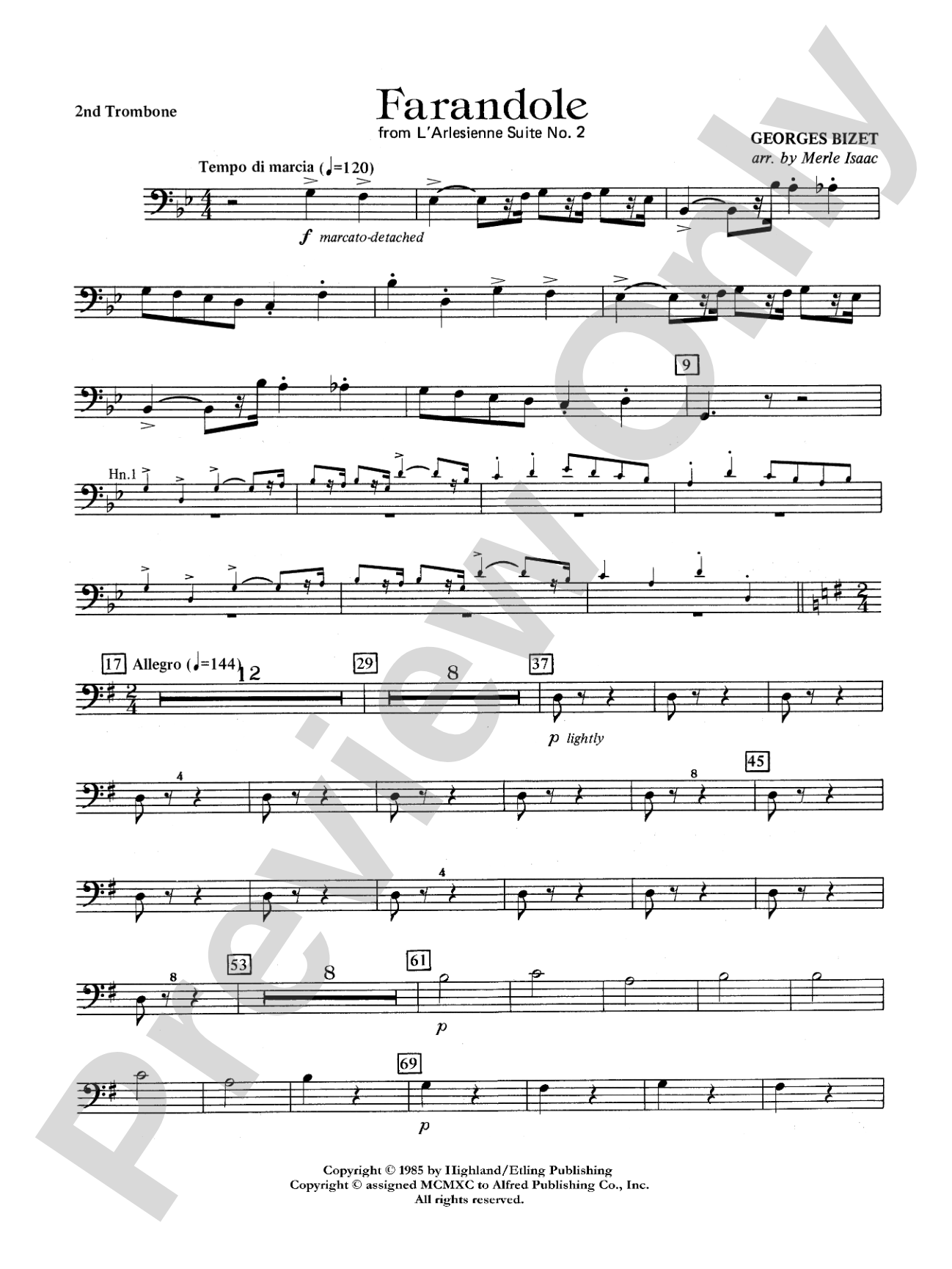 Farandole: 2nd Trombone