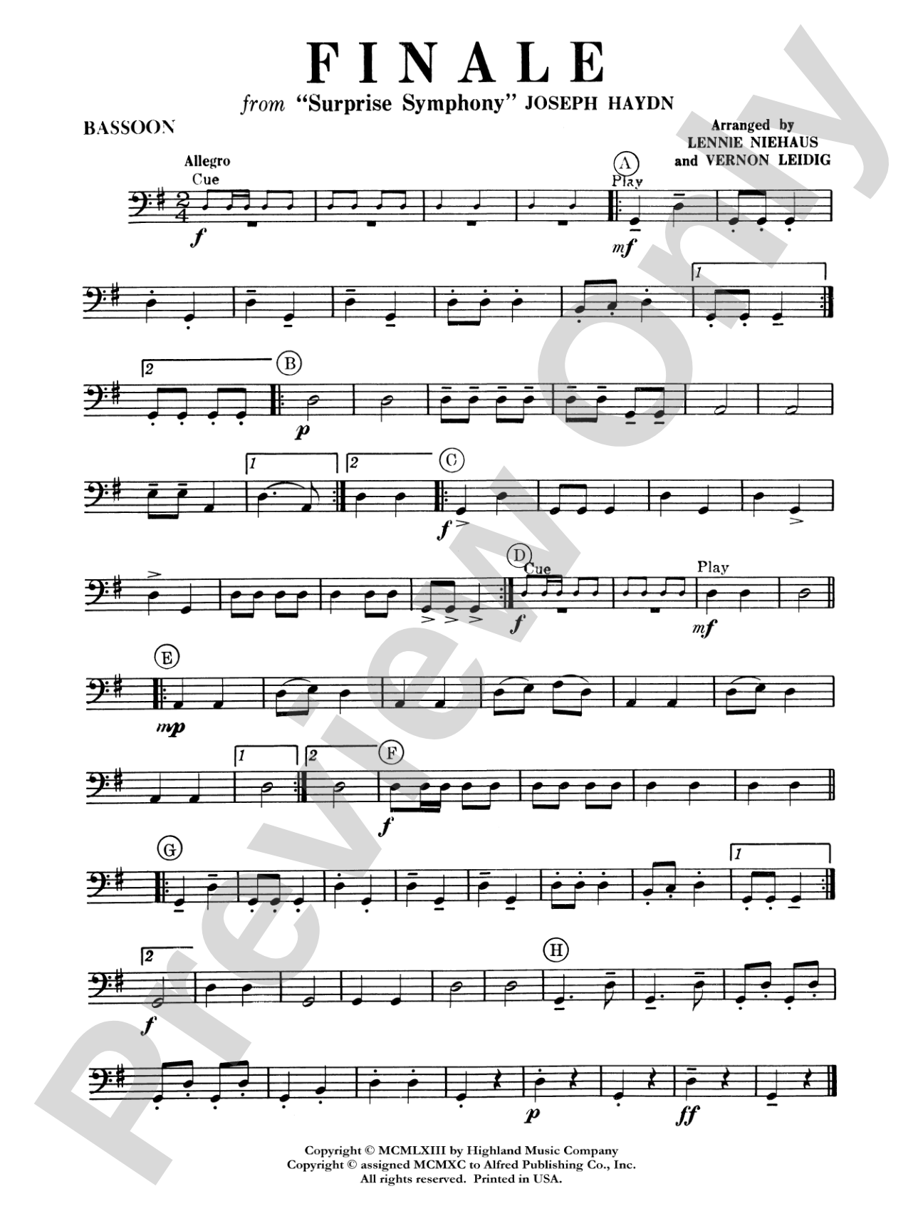 Surprise Symphony Finale: Bassoon
