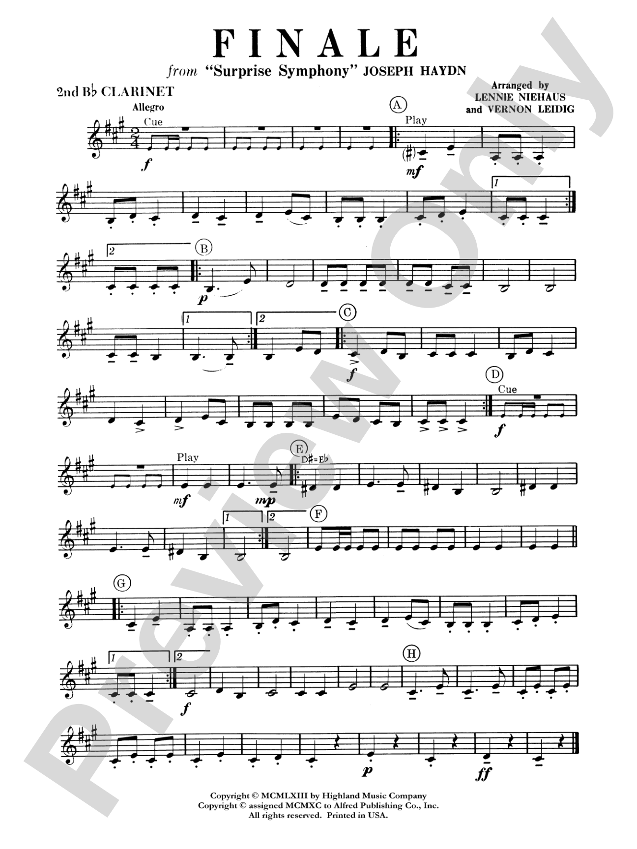Surprise Symphony Finale: 2nd B-flat Clarinet